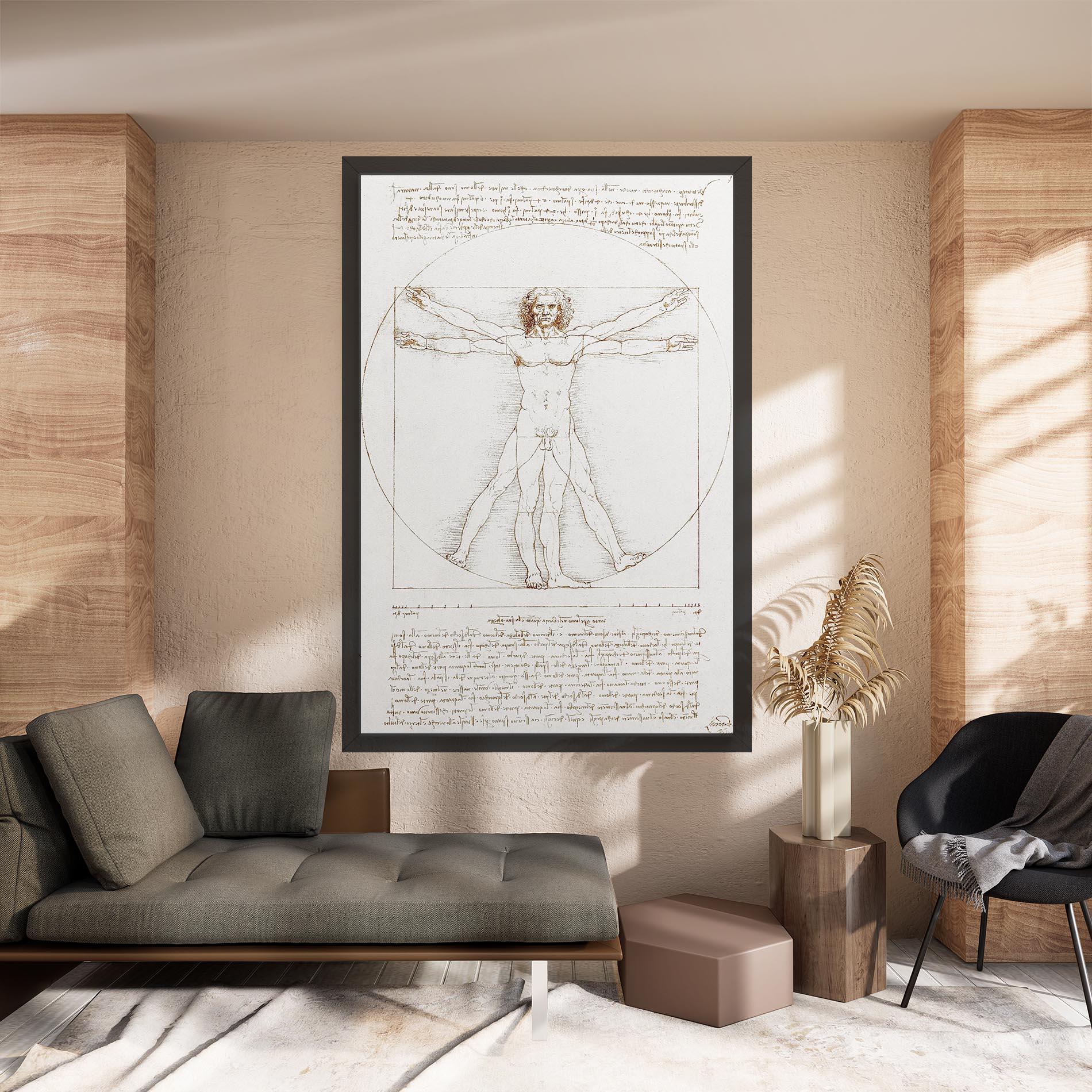 Leinwandbild Leonardo Da Vinci's Vitruvian Man mockup 8