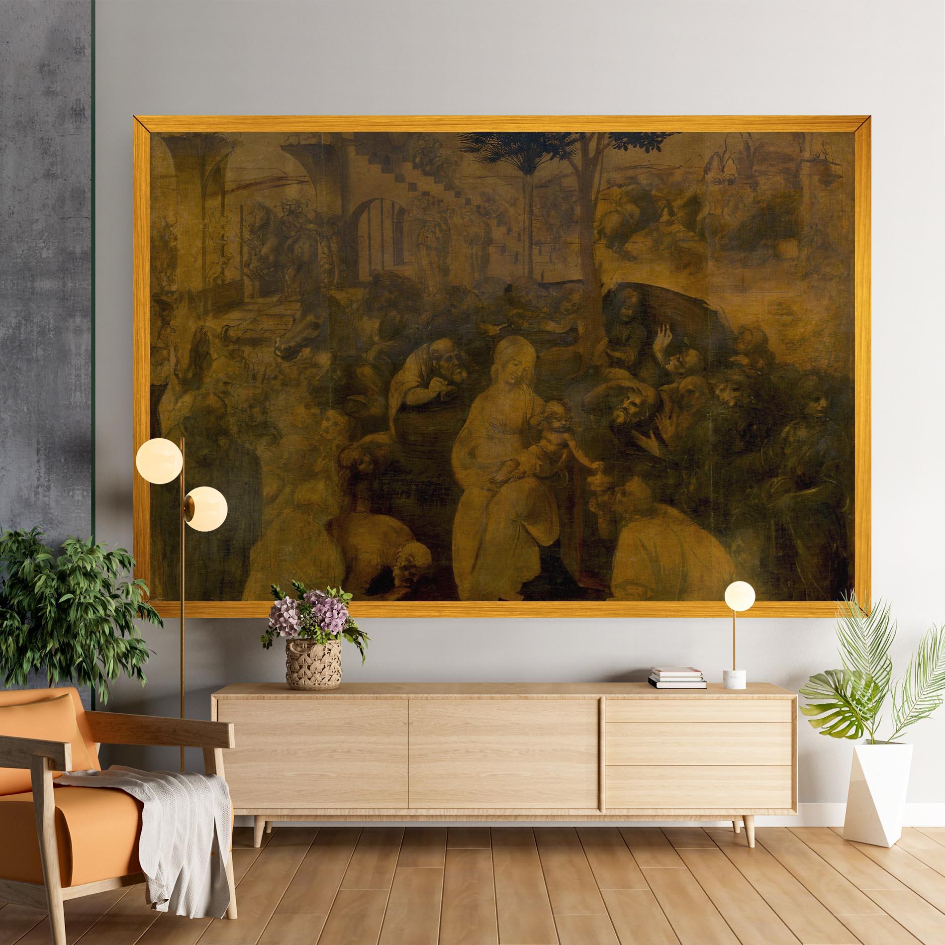 Leinwandbild Leonardo Da Vinci Adorazione Dei Magi mockup 9