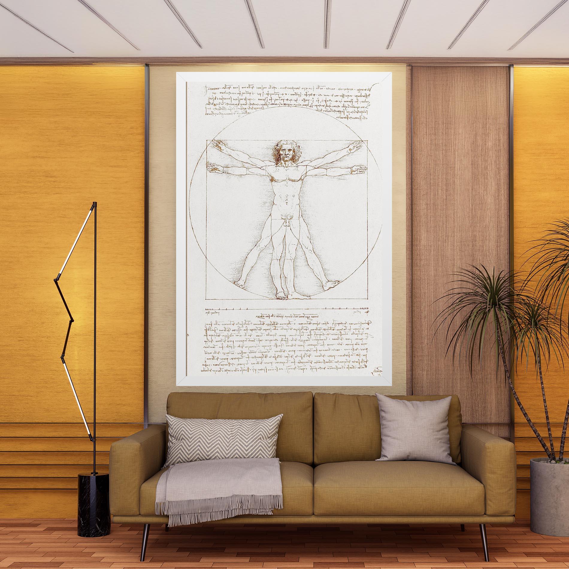 Leinwandbild Leonardo Da Vinci's Vitruvian Man mockup 9