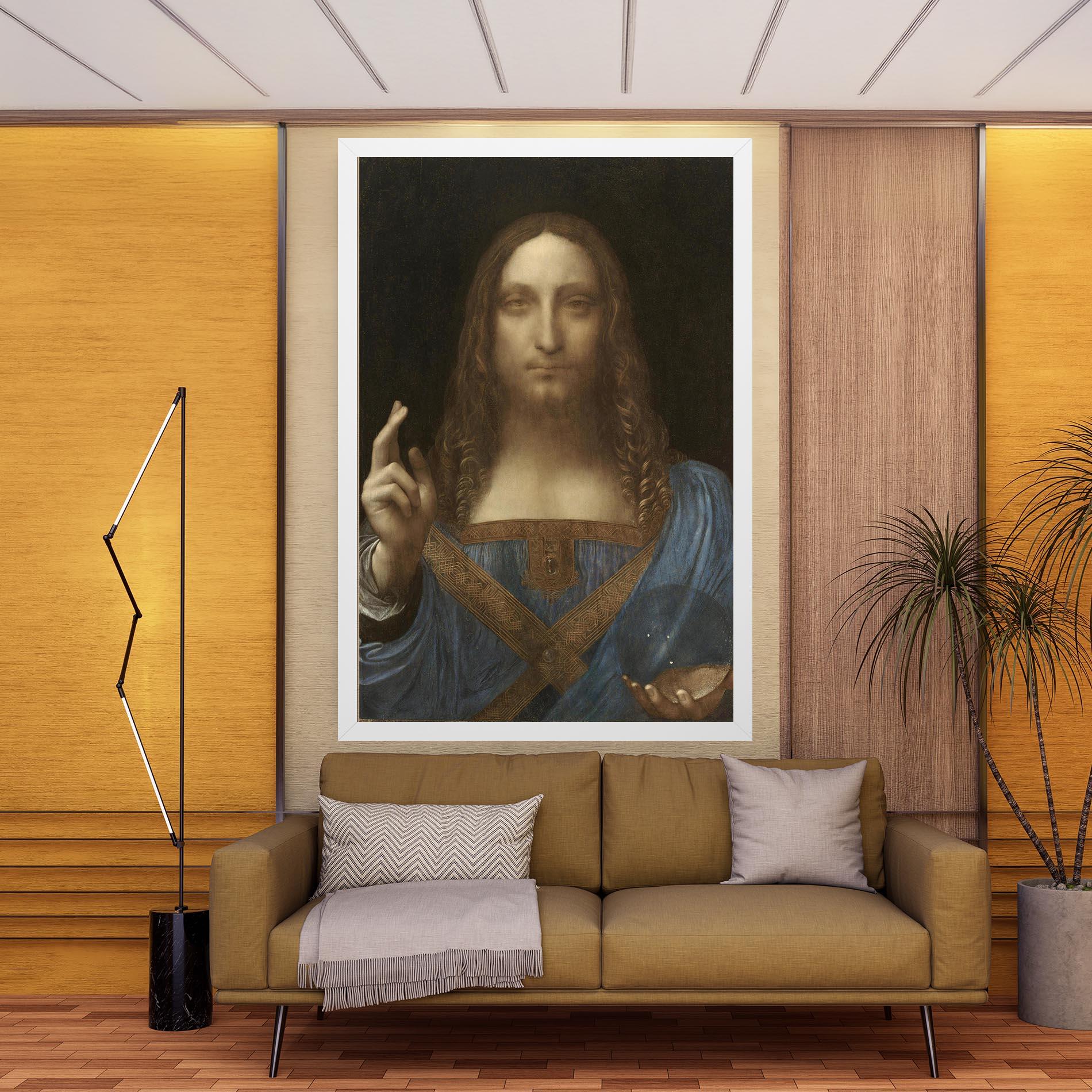 Leinwandbild Leonardo Da Vinci Salvator Mundi mockup 9