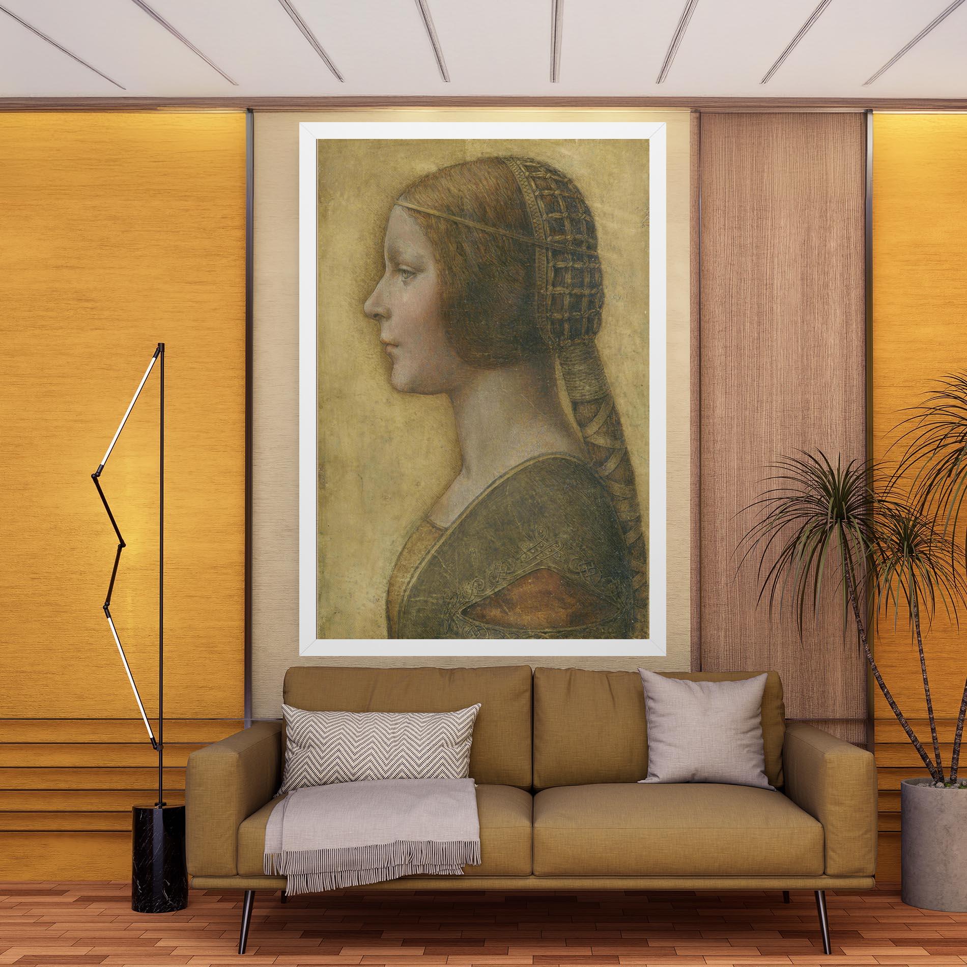 Leinwandbild Profile Of A Young Fiancee Da Vinci mockup 9
