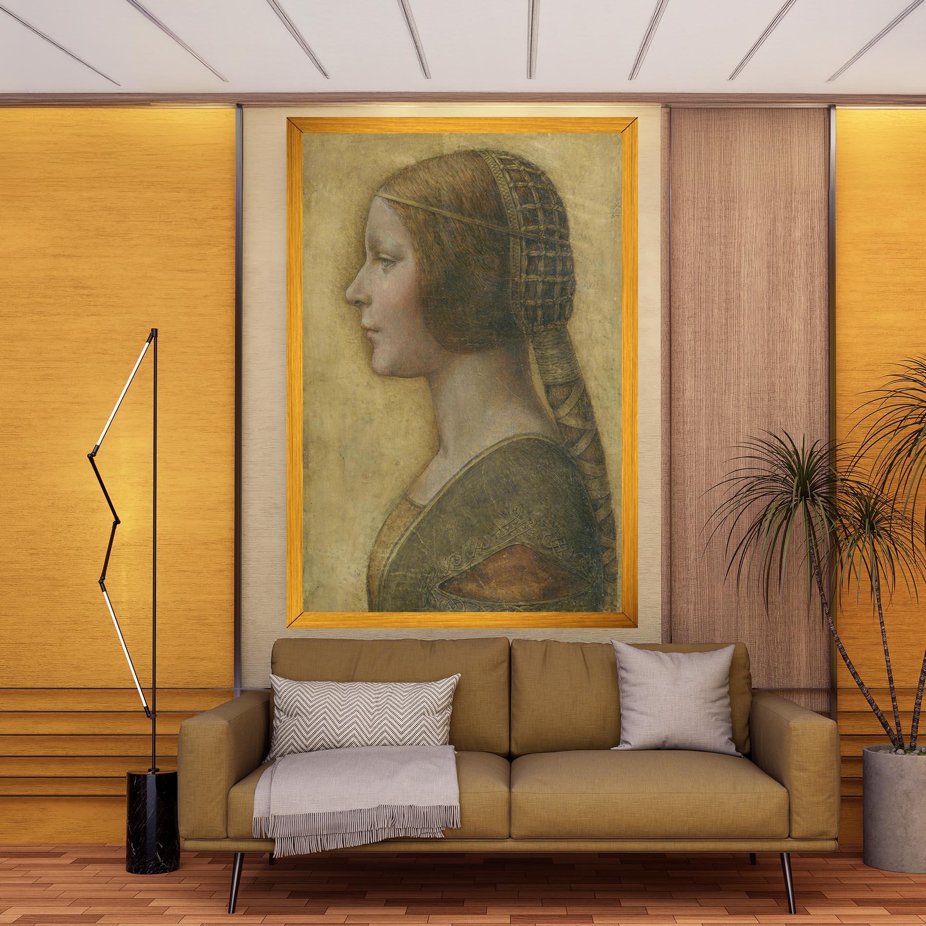 Leinwandbild Profile Of A Young Fiancee Da Vinci mockup 9