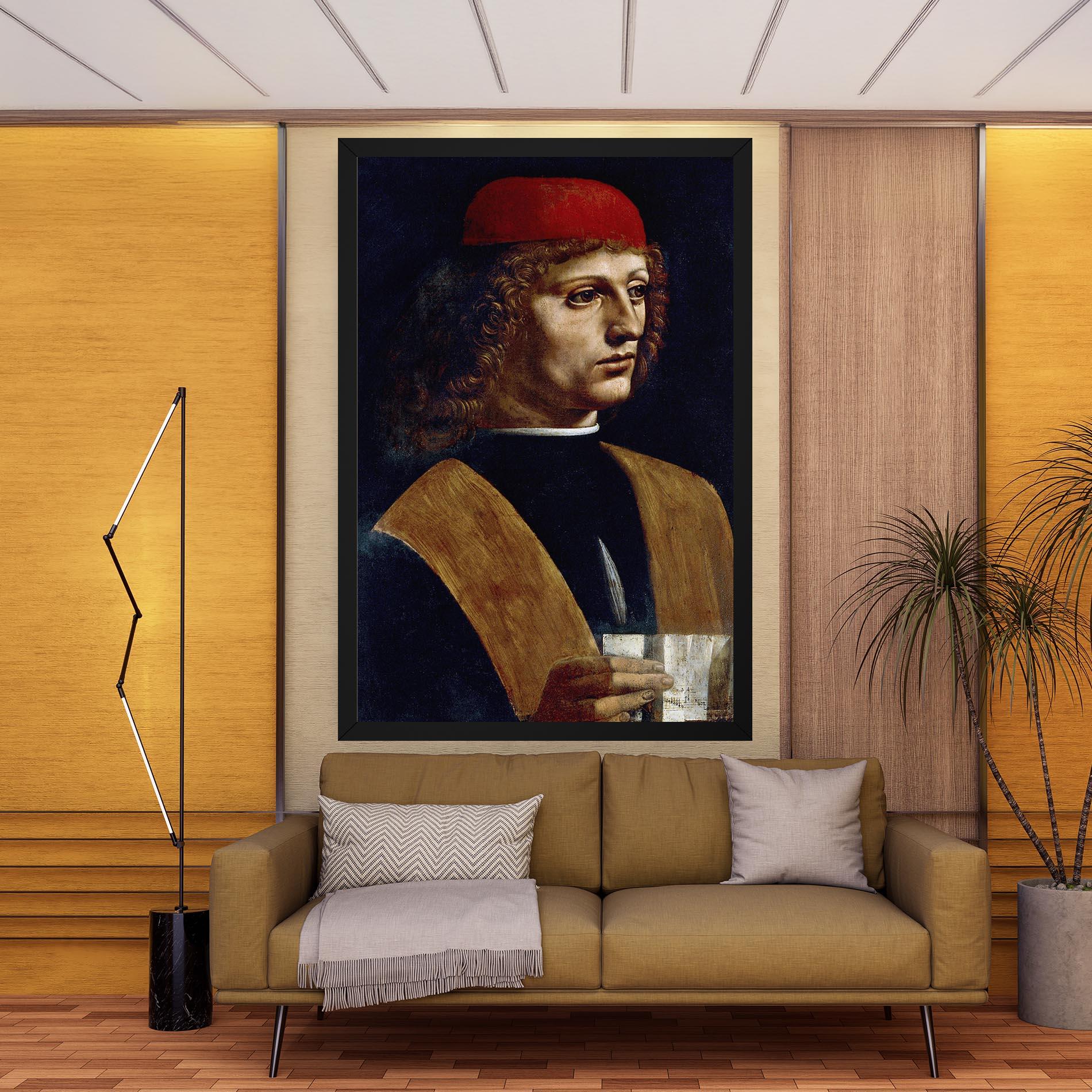 Leinwandbild Leonardo Da Vinci's The Portrait Of A Musician mockup 9