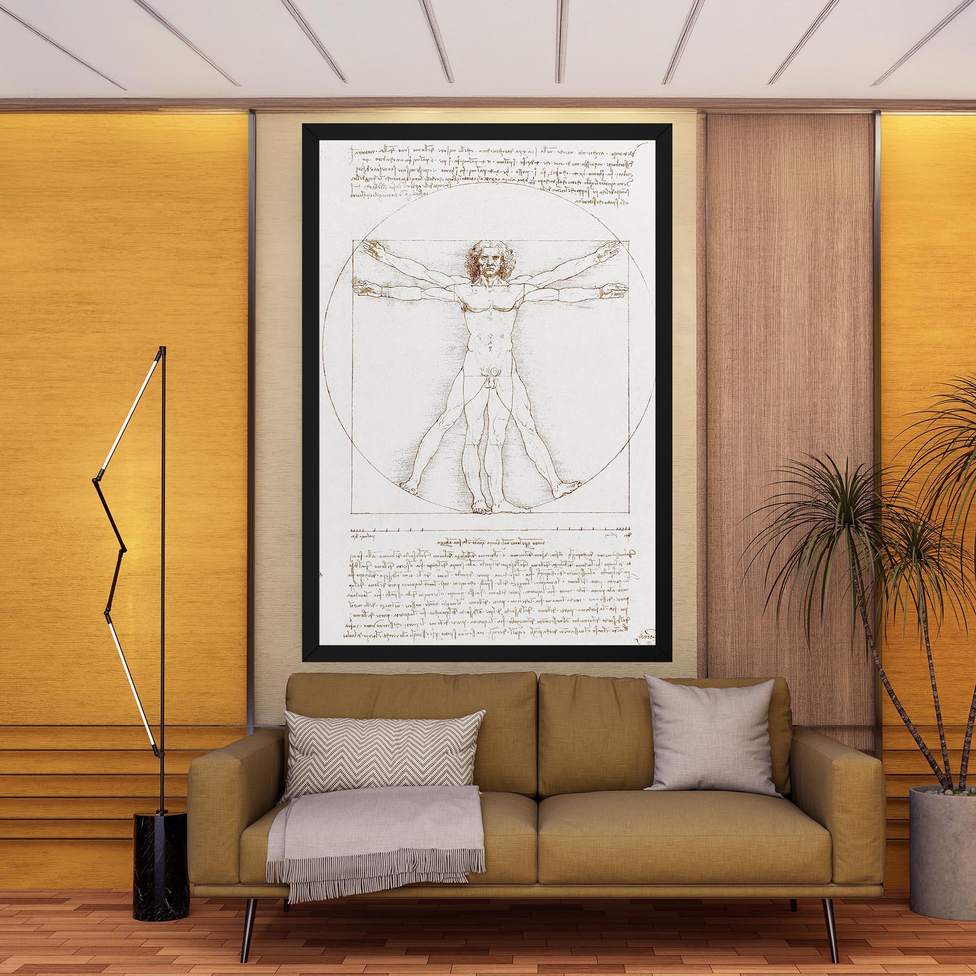 Leinwandbild Leonardo Da Vinci's Vitruvian Man mockup 9