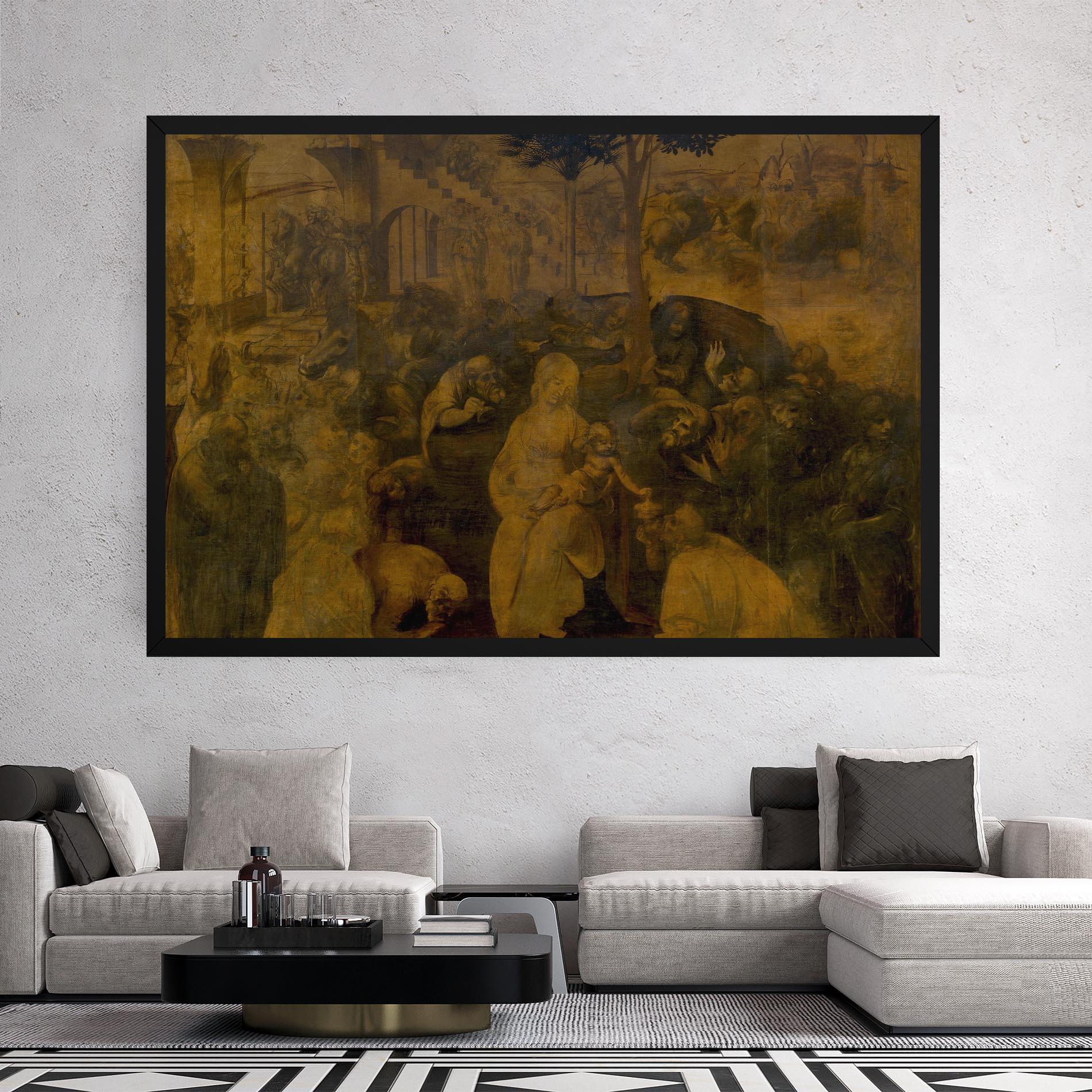 Leinwandbild Leonardo Da Vinci Adorazione Dei Magi mockup 2