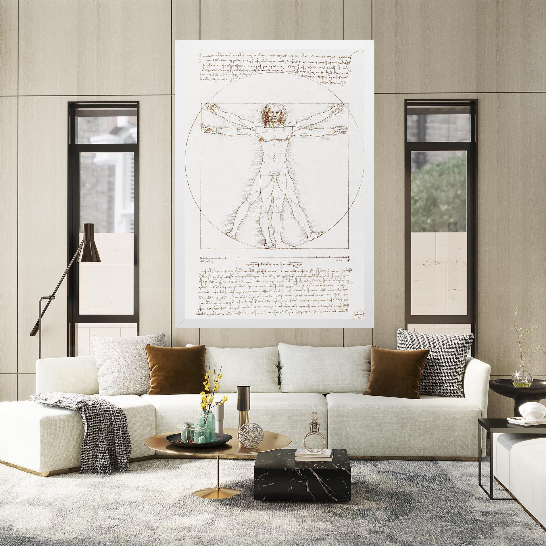 Leinwandbild Leonardo Da Vinci's Vitruvian Man mockup 2