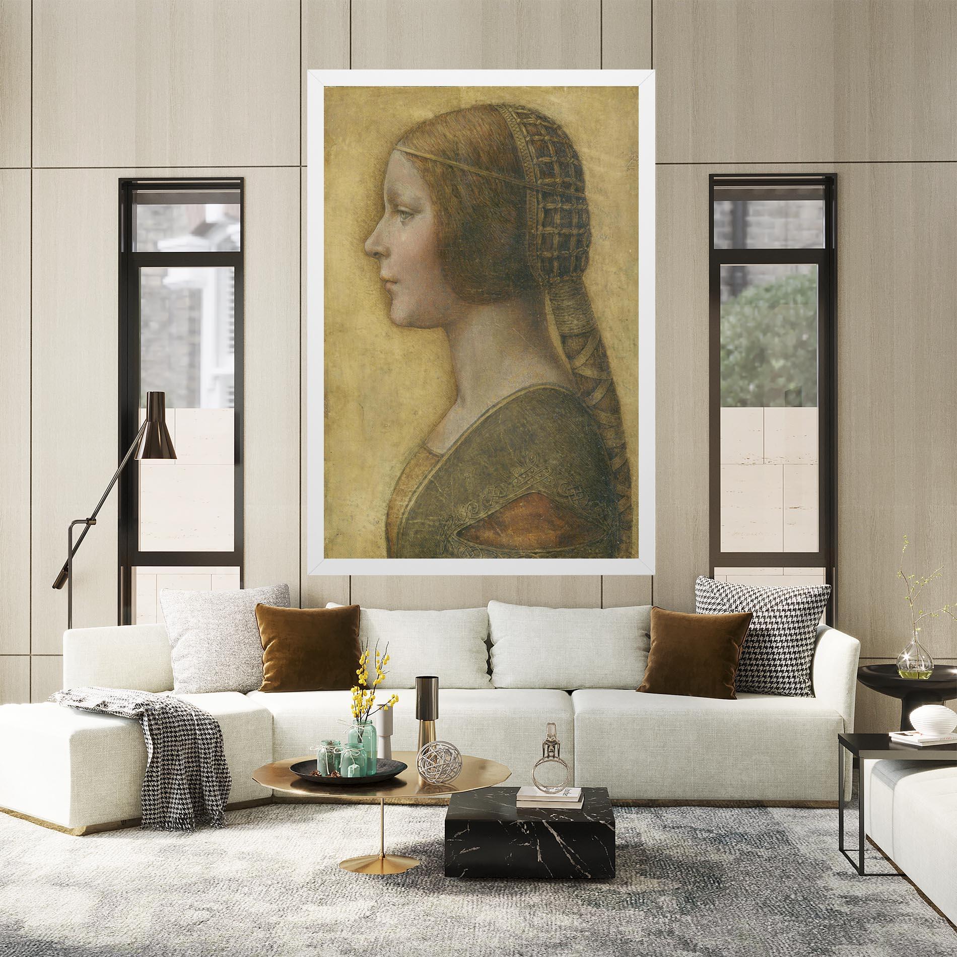 Leinwandbild Profile Of A Young Fiancee Da Vinci mockup 2