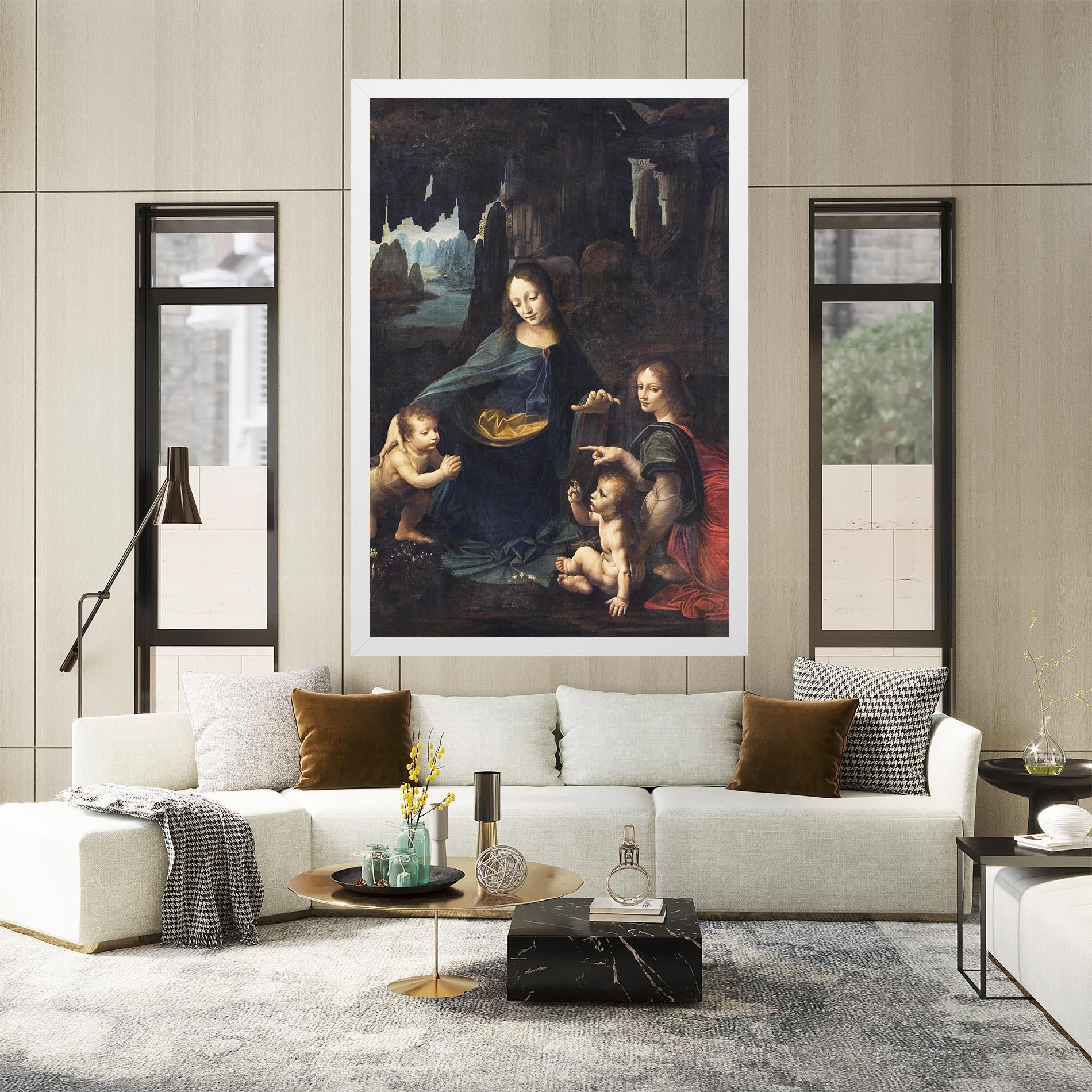 Leinwandbild The Virgin Of The Rocks Leonardo Da Vinci mockup 2