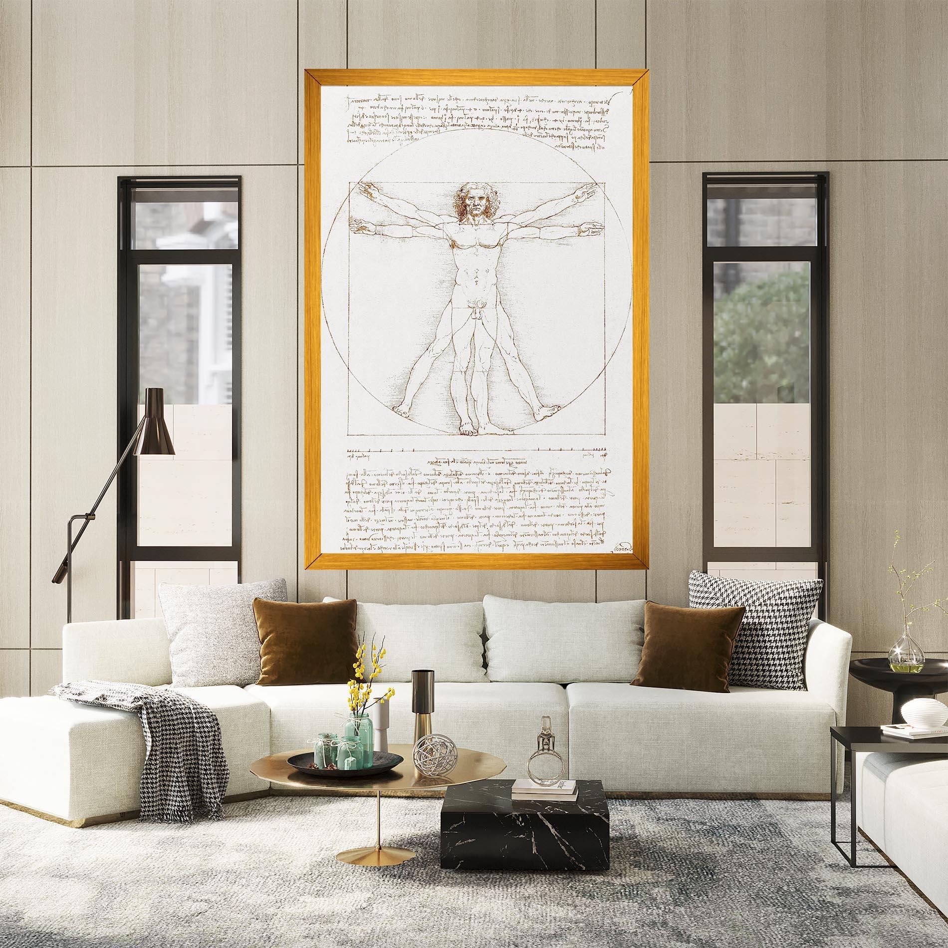 Leinwandbild Leonardo Da Vinci's Vitruvian Man mockup 2