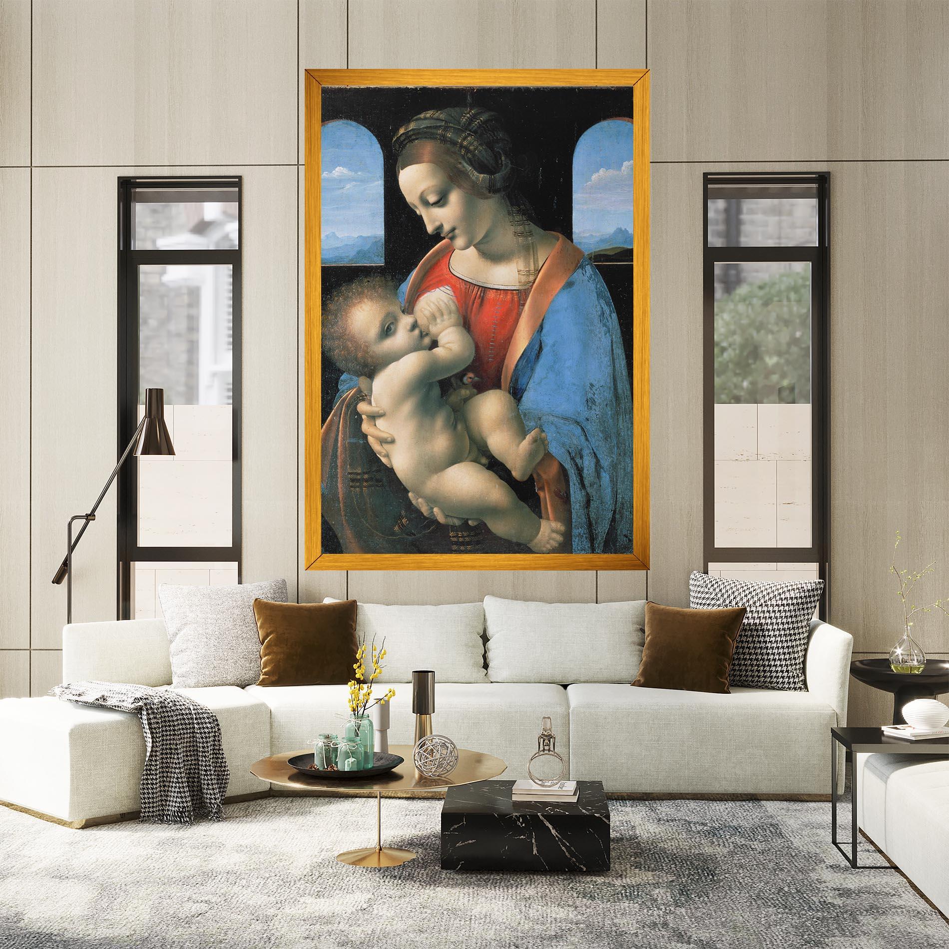 Leinwandbild Leonardo Da Vinci Attributed Madonna Litta mockup 2