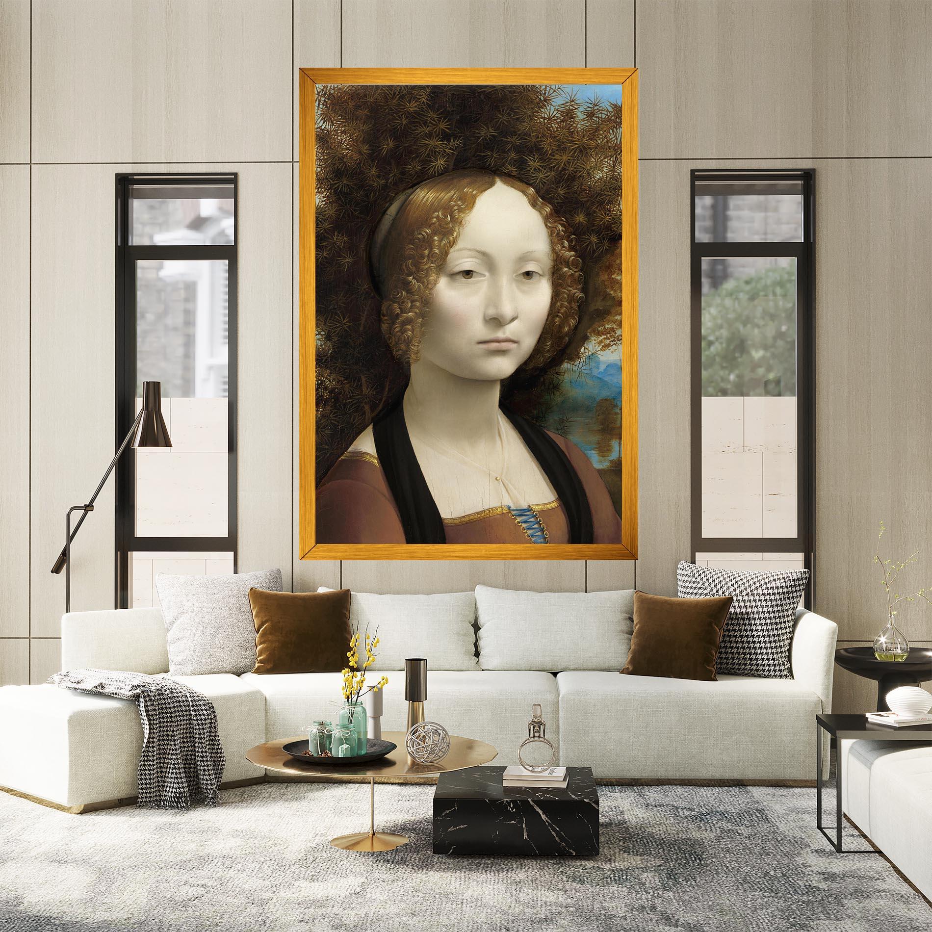 Leinwandbild Leonardo Da Vinci Ginevra De Benci mockup 2