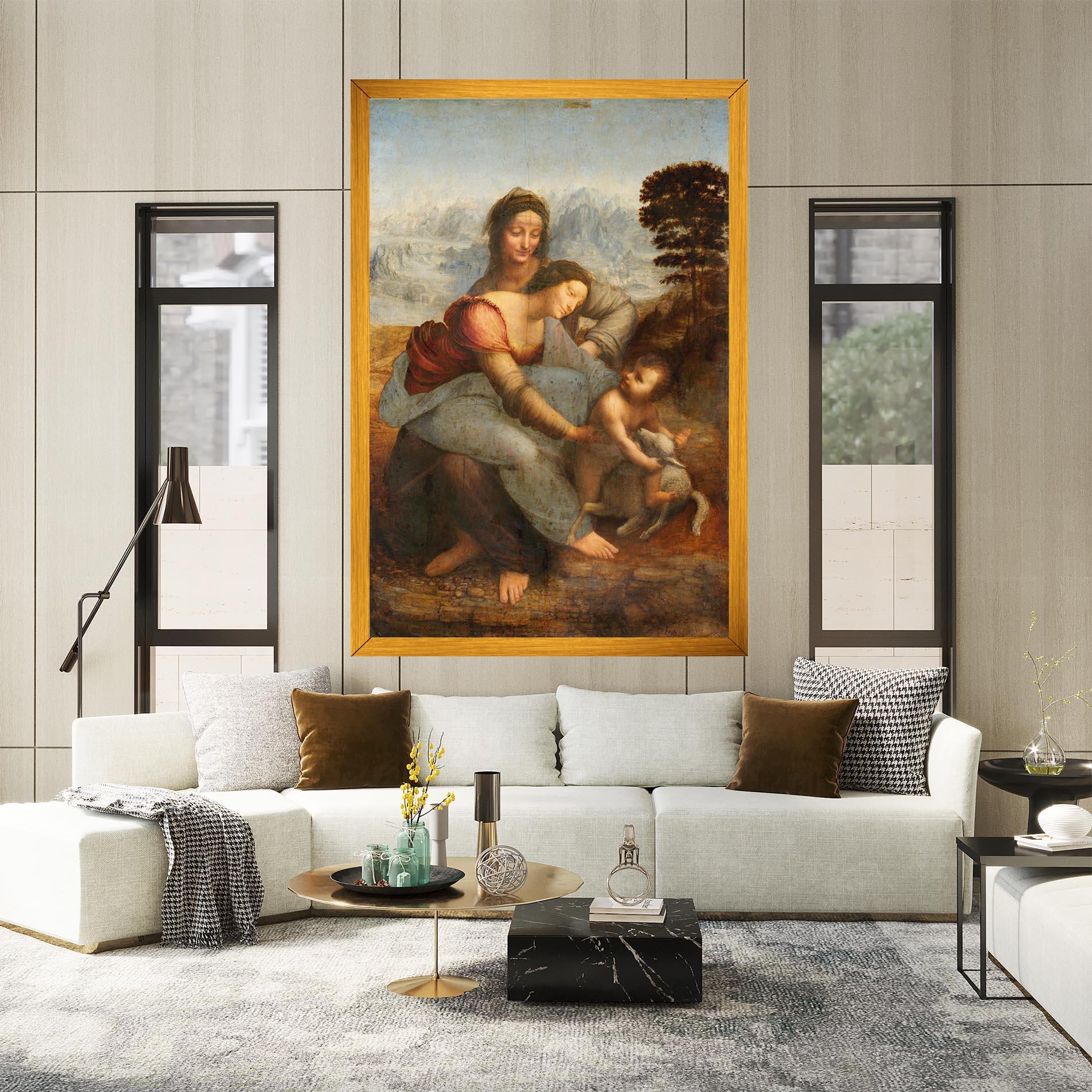 Leinwandbild Leonardo Da Vinci Virgin And Child With St Anne mockup 2