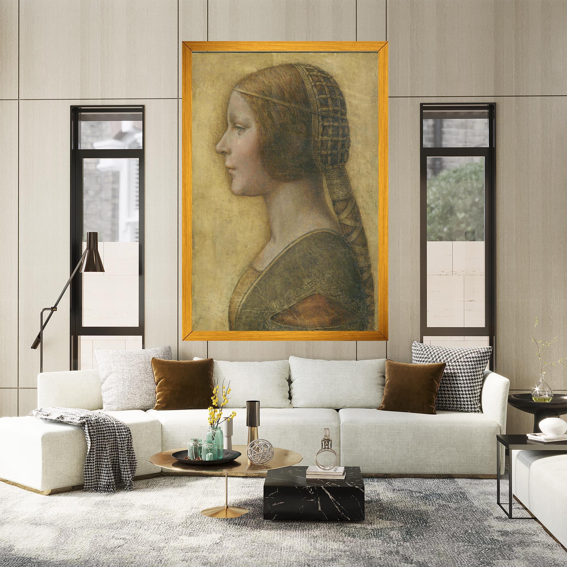 Leinwandbild Profile Of A Young Fiancee Da Vinci mockup 2