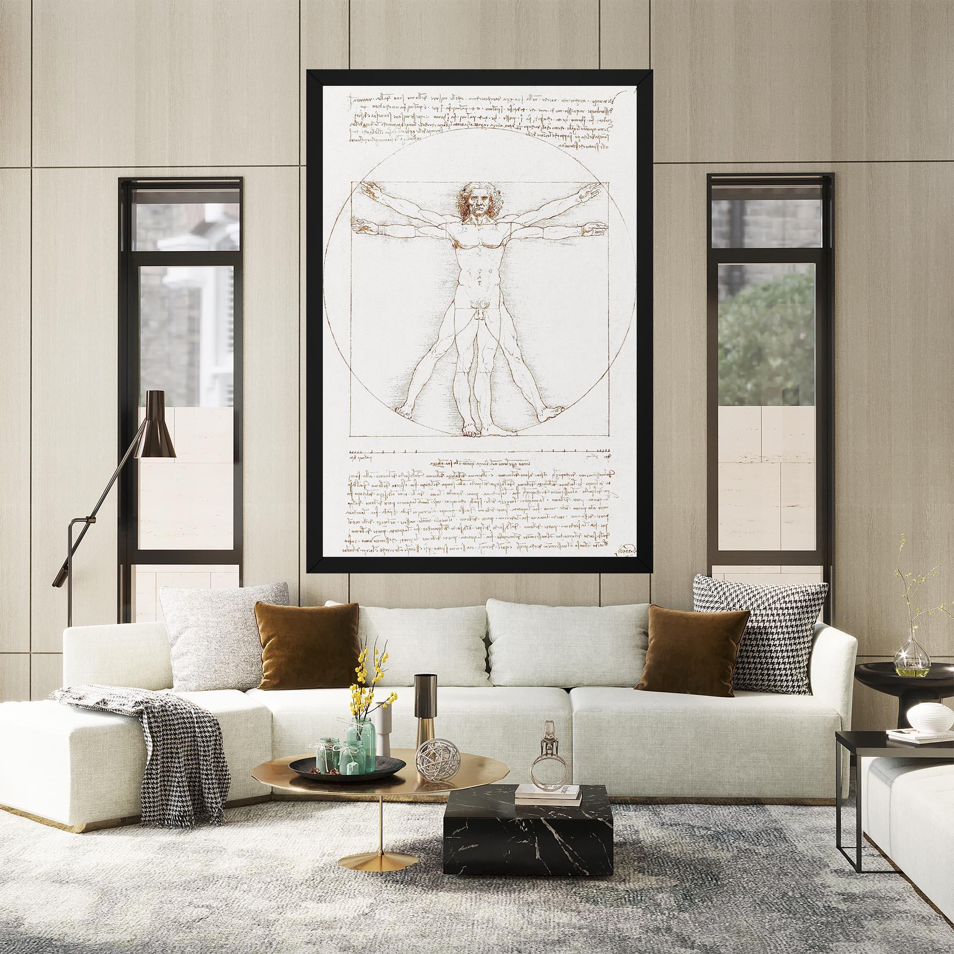 Leinwandbild Leonardo Da Vinci's Vitruvian Man mockup 2