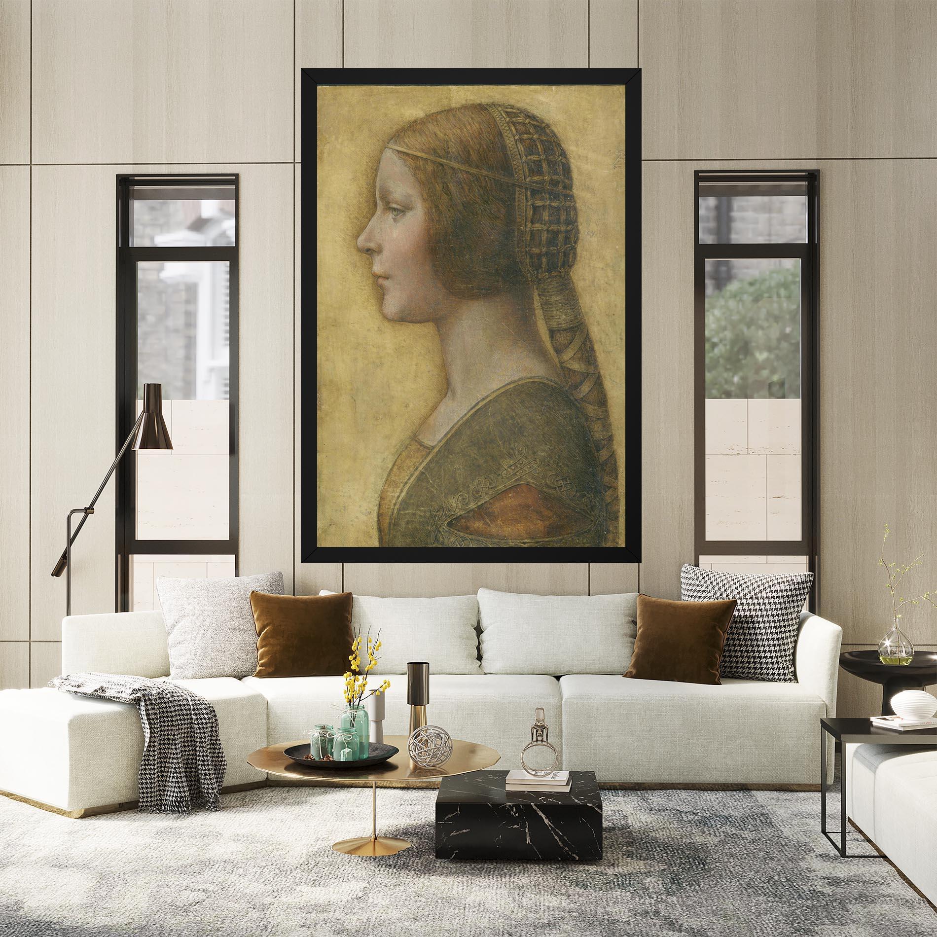 Leinwandbild Profile Of A Young Fiancee Da Vinci mockup 2