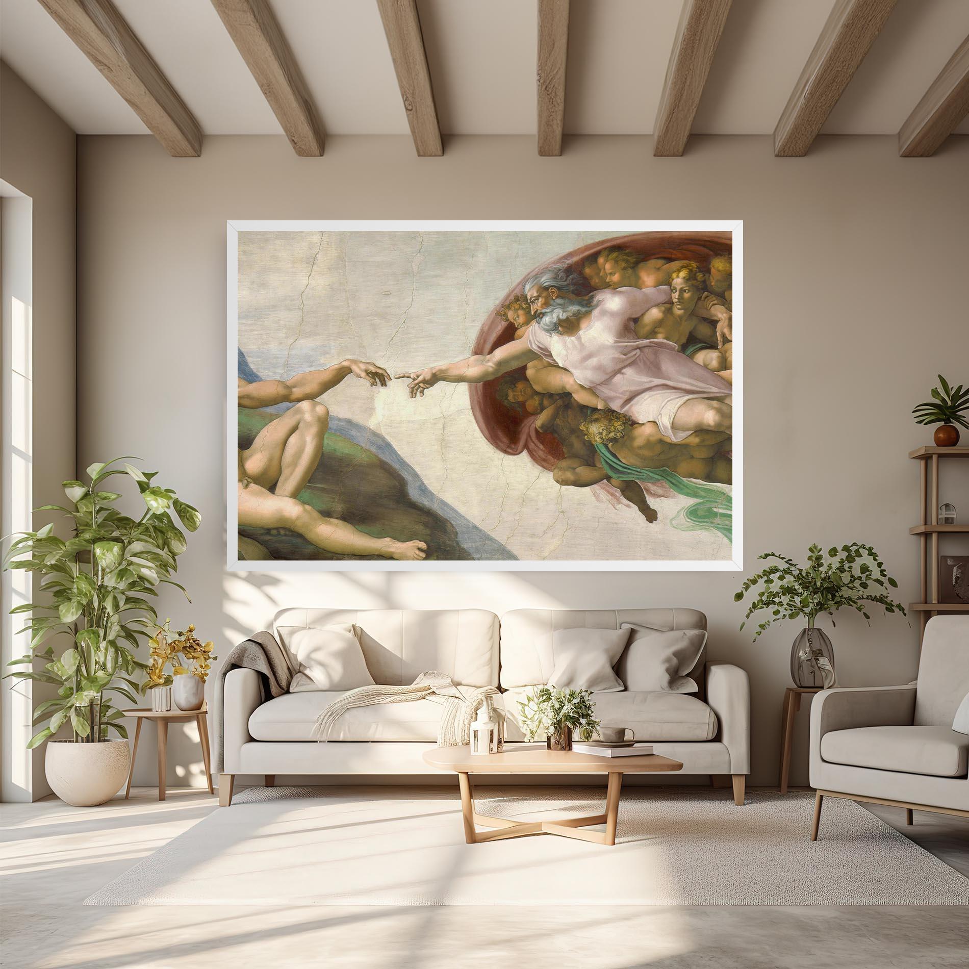Leinwandbild The Creation Of Adam mockup 6