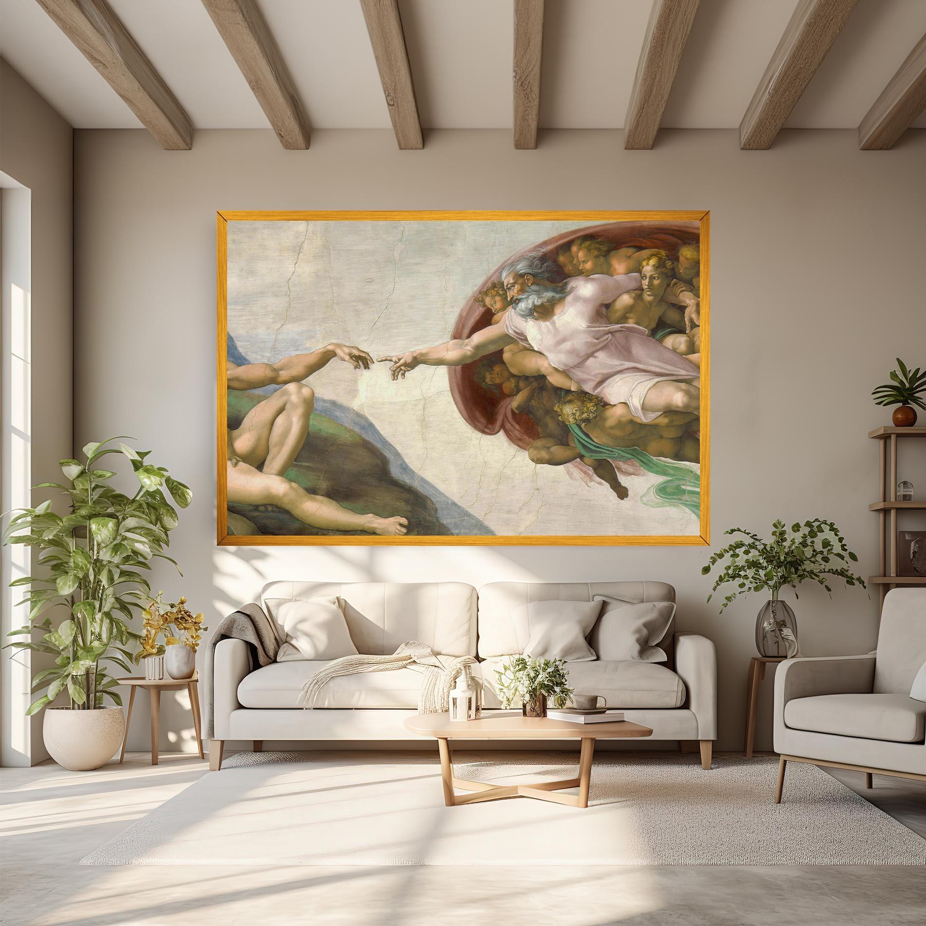 Leinwandbild The Creation Of Adam mockup 6