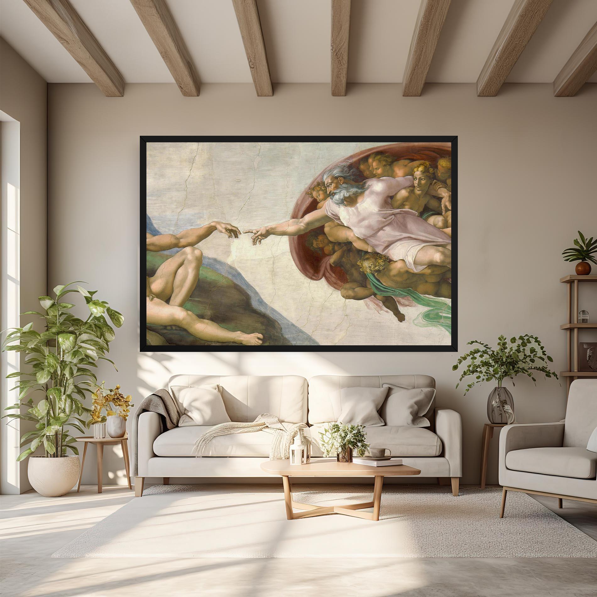 Leinwandbild The Creation Of Adam mockup 6