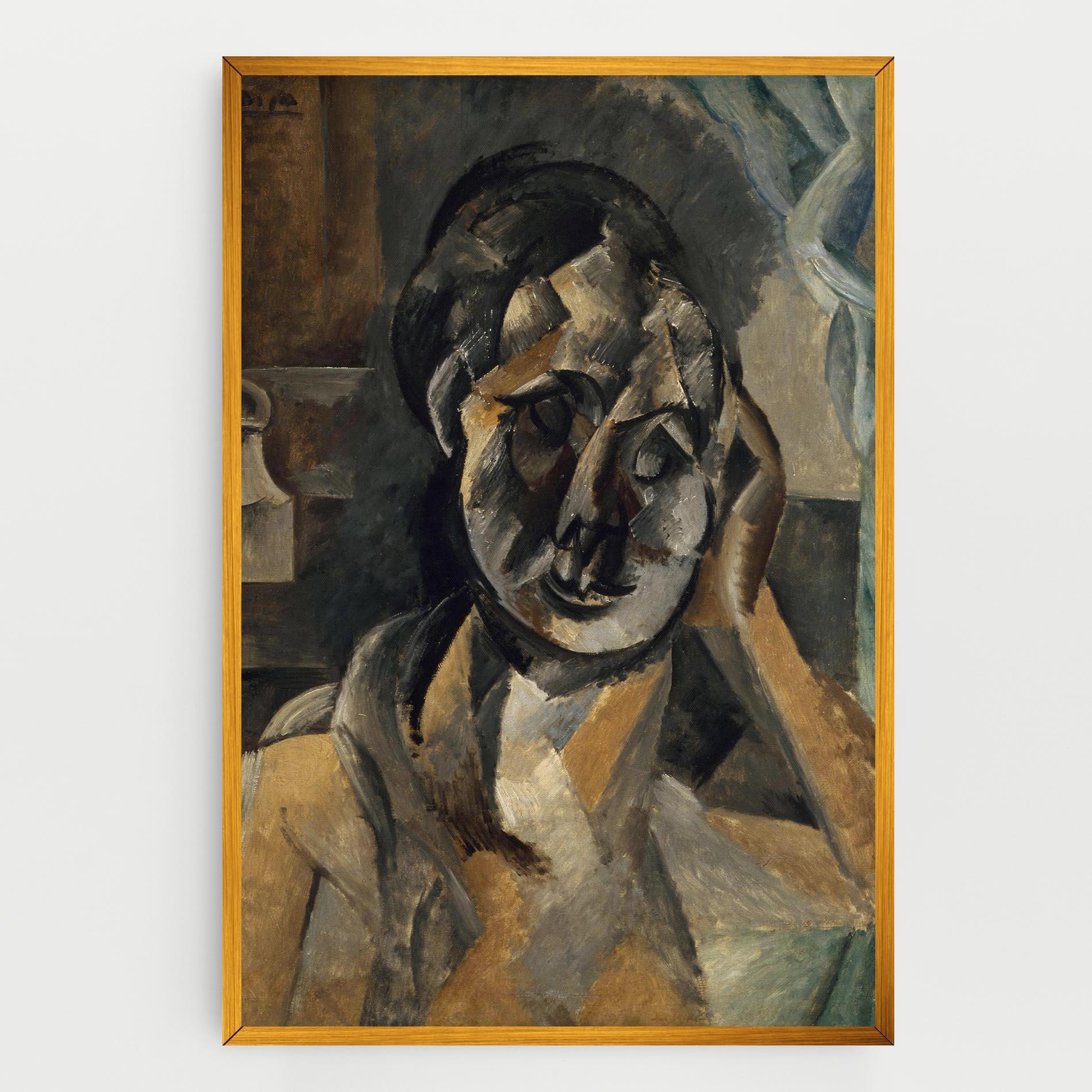 Leinwandbild Woman With Mustard mockup 0