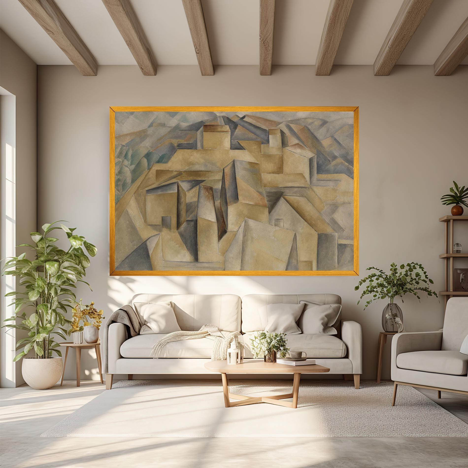 Leinwandbild Houses On The Hill mockup 6