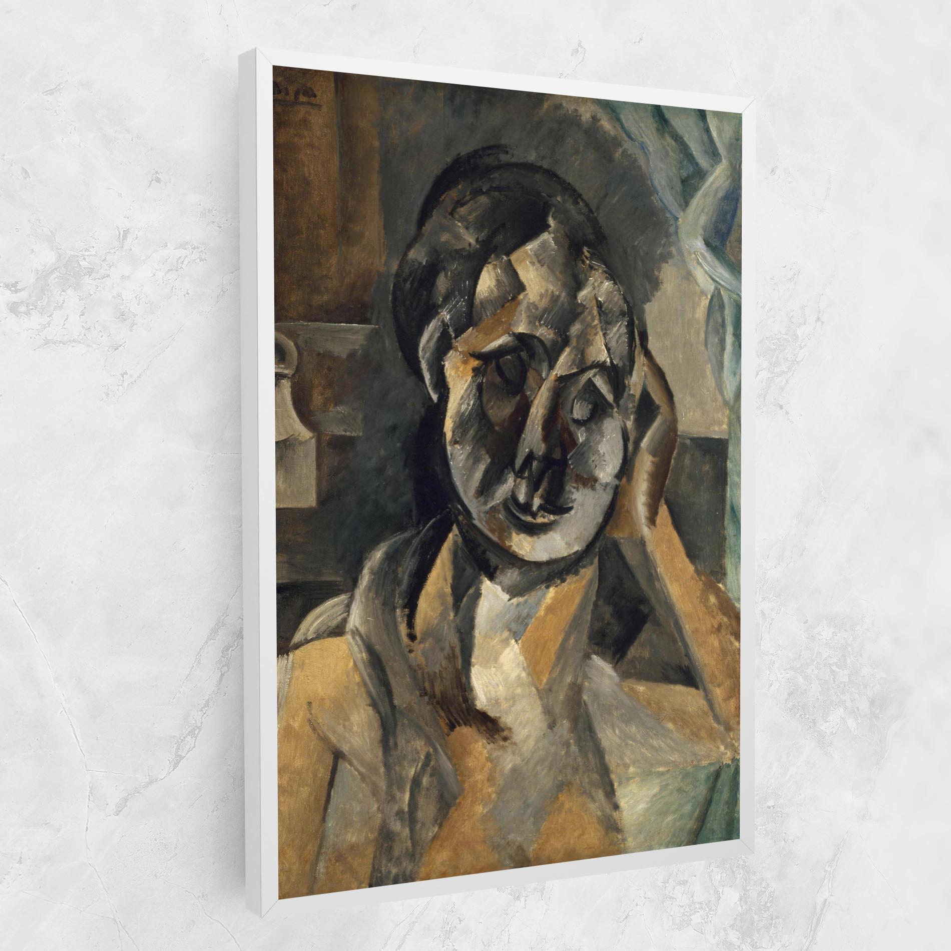 Leinwandbild Woman With Mustard mockup 1