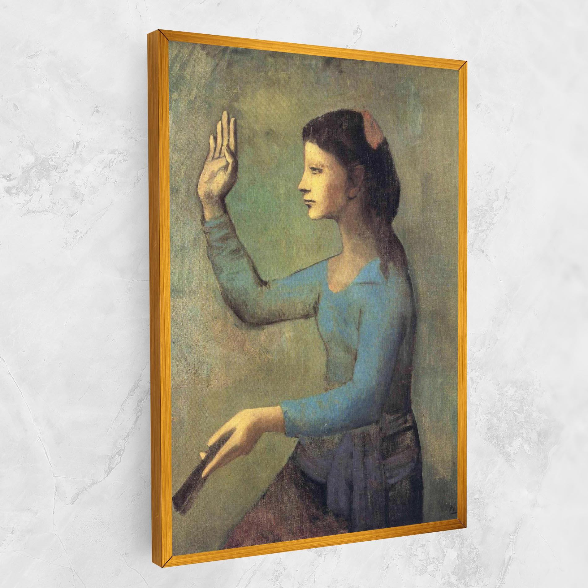 Leinwandbild Lady With A Fan mockup 1