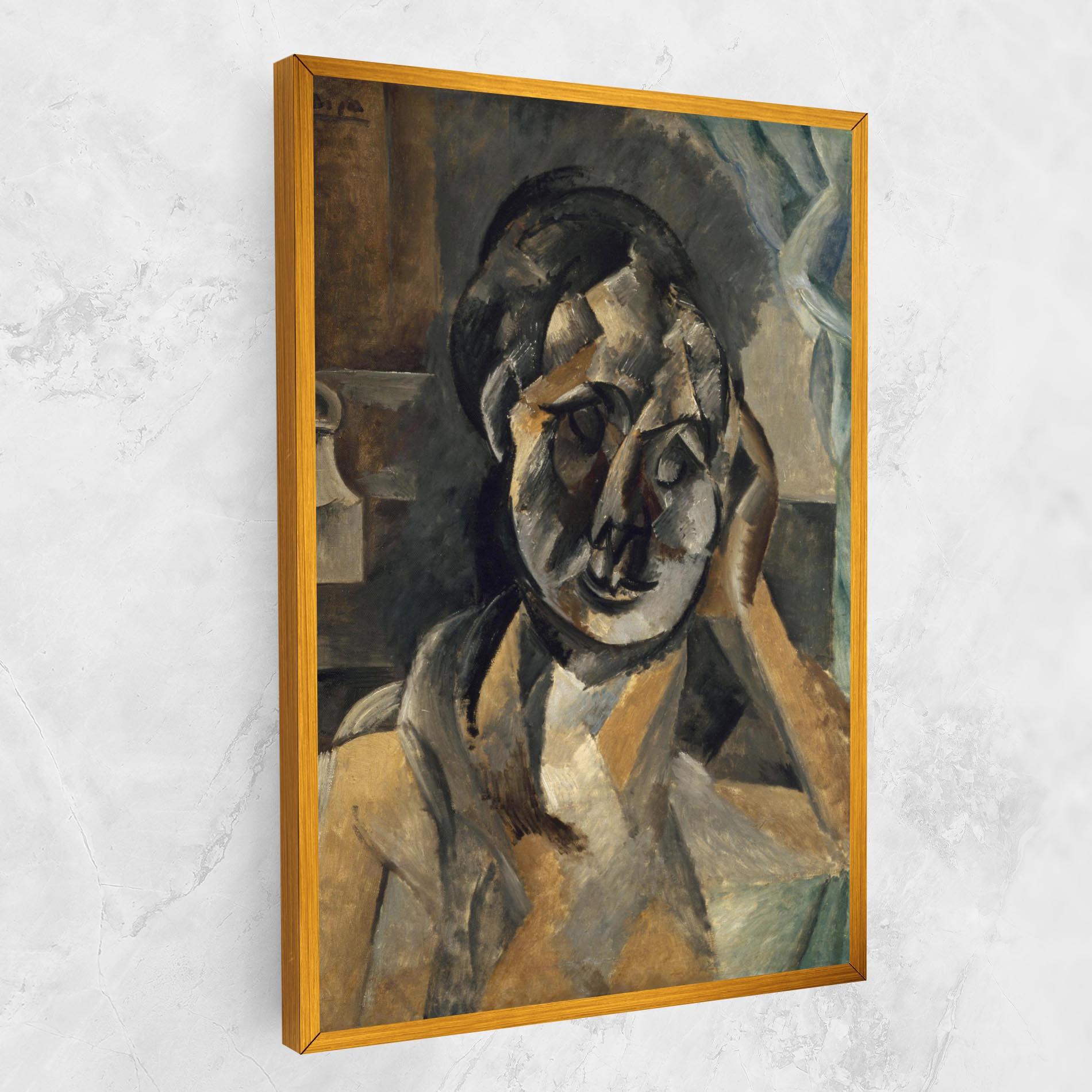 Leinwandbild Woman With Mustard mockup 1