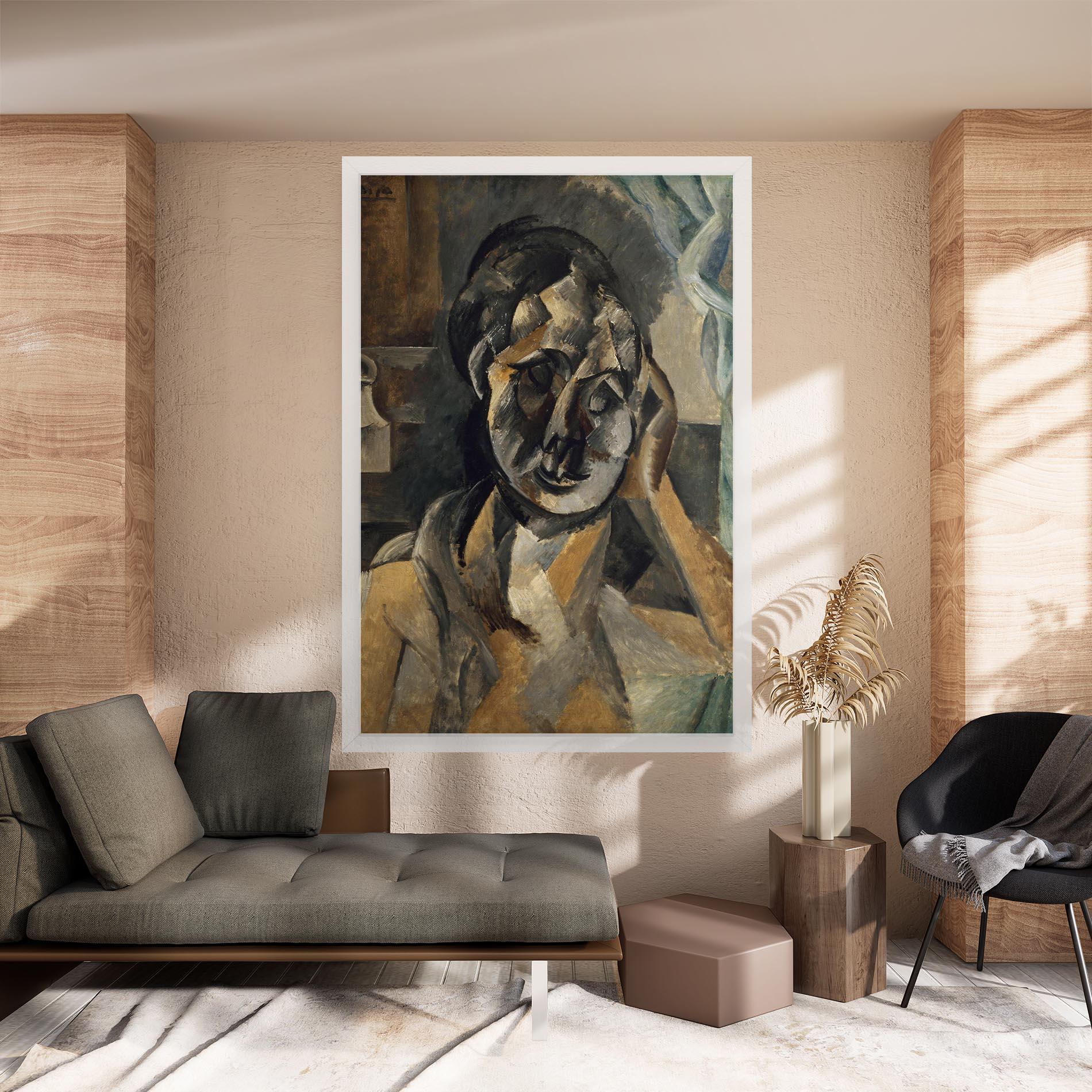 Leinwandbild Woman With Mustard mockup 8