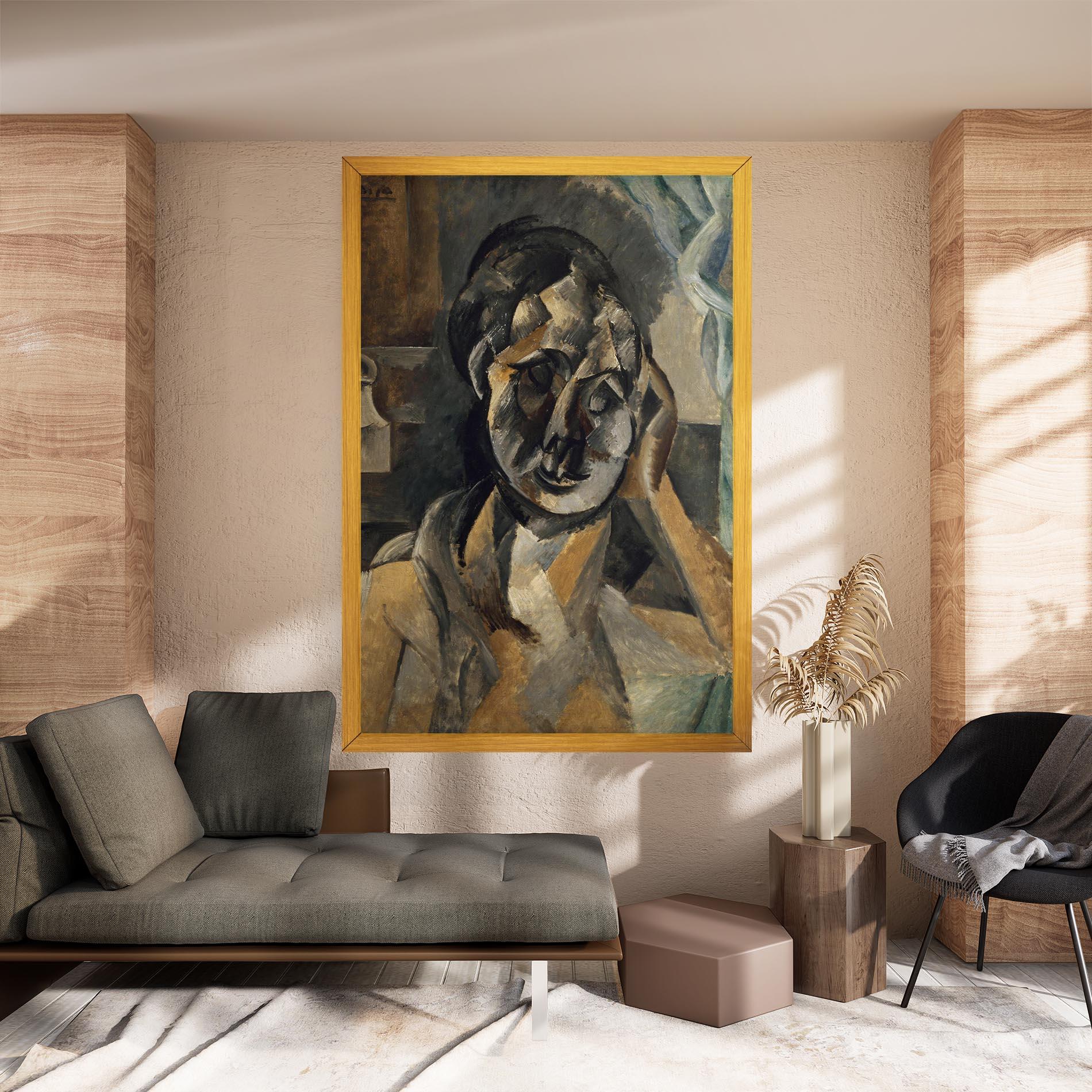 Leinwandbild Woman With Mustard mockup 8