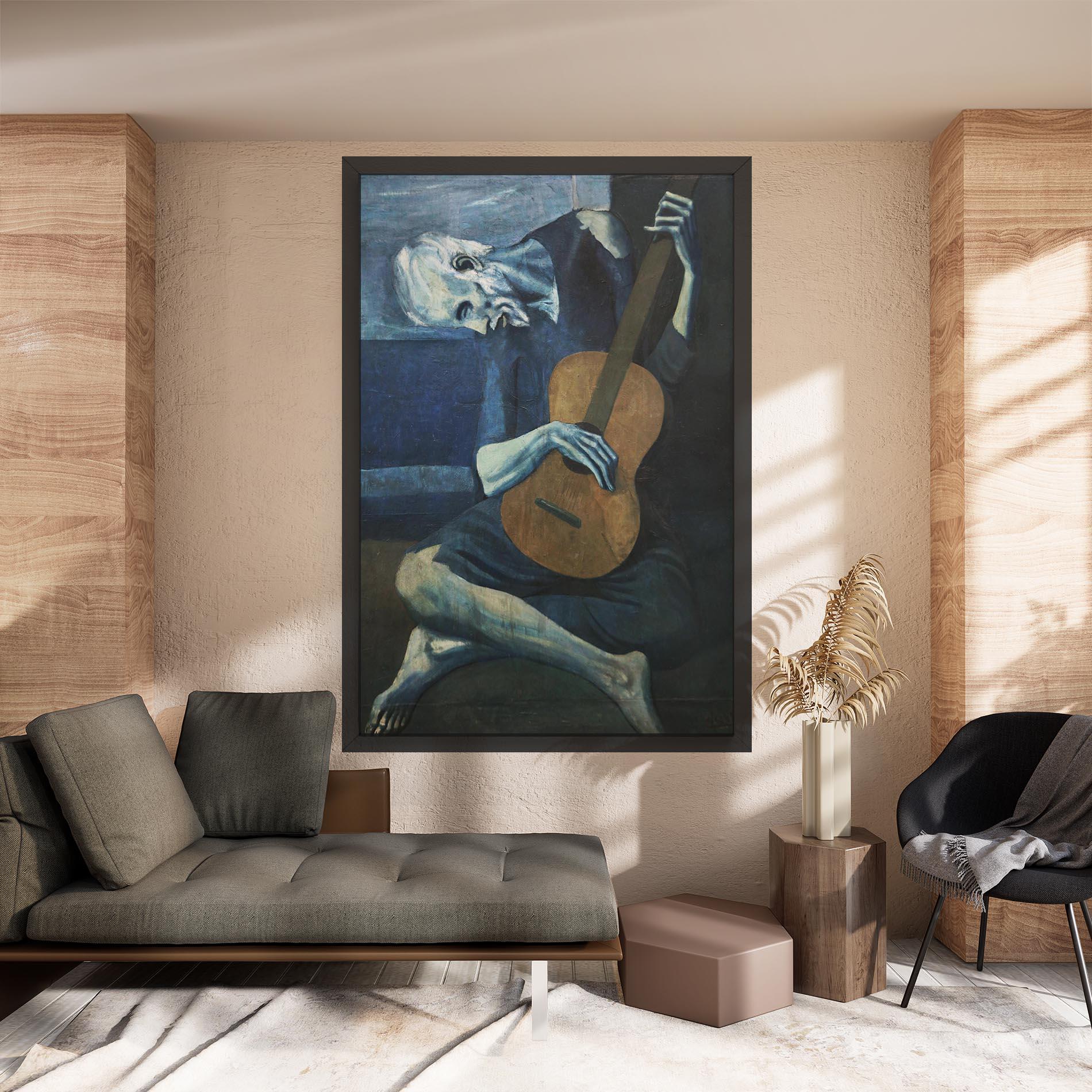 Leinwandbild Old Guitarist mockup 8