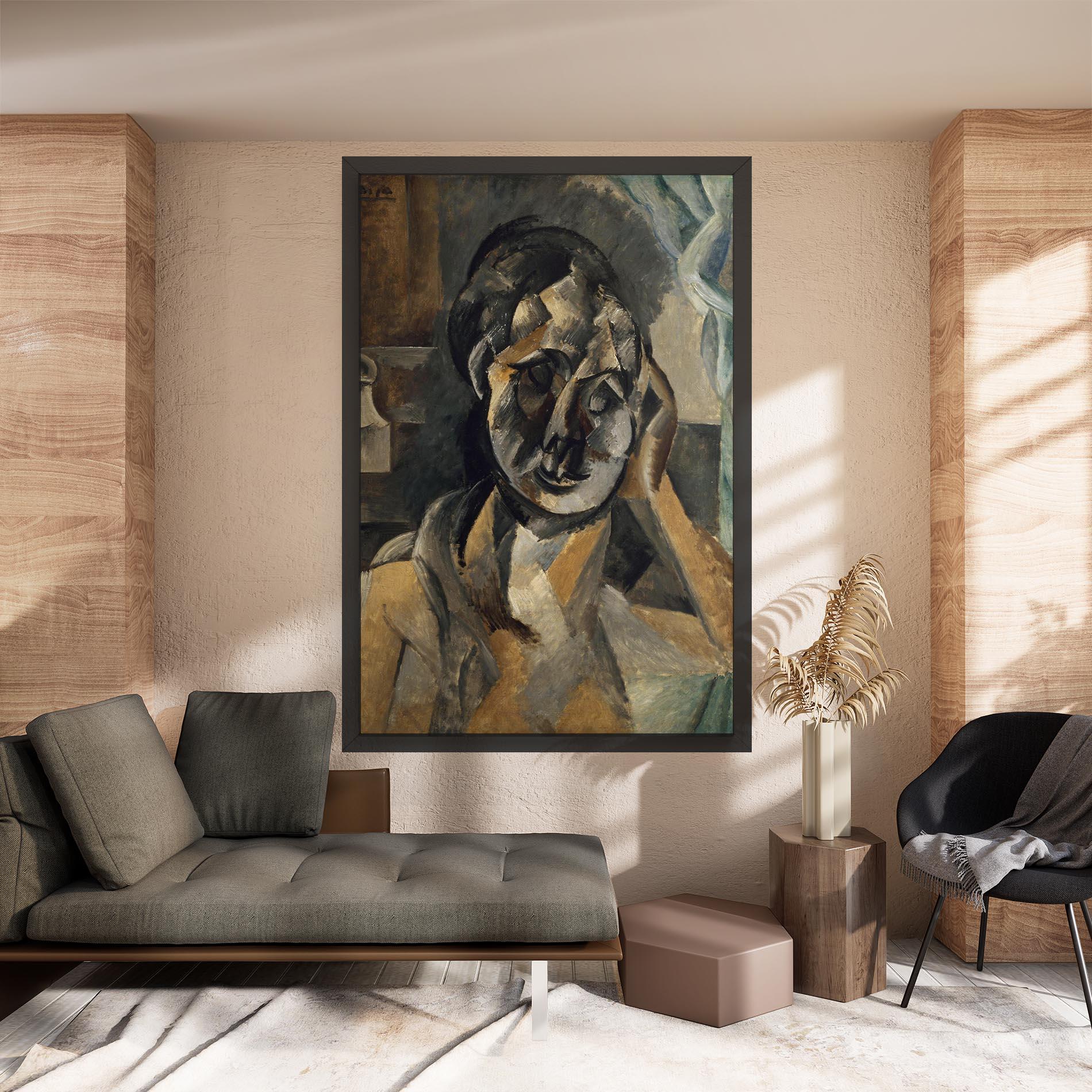 Leinwandbild Woman With Mustard mockup 8