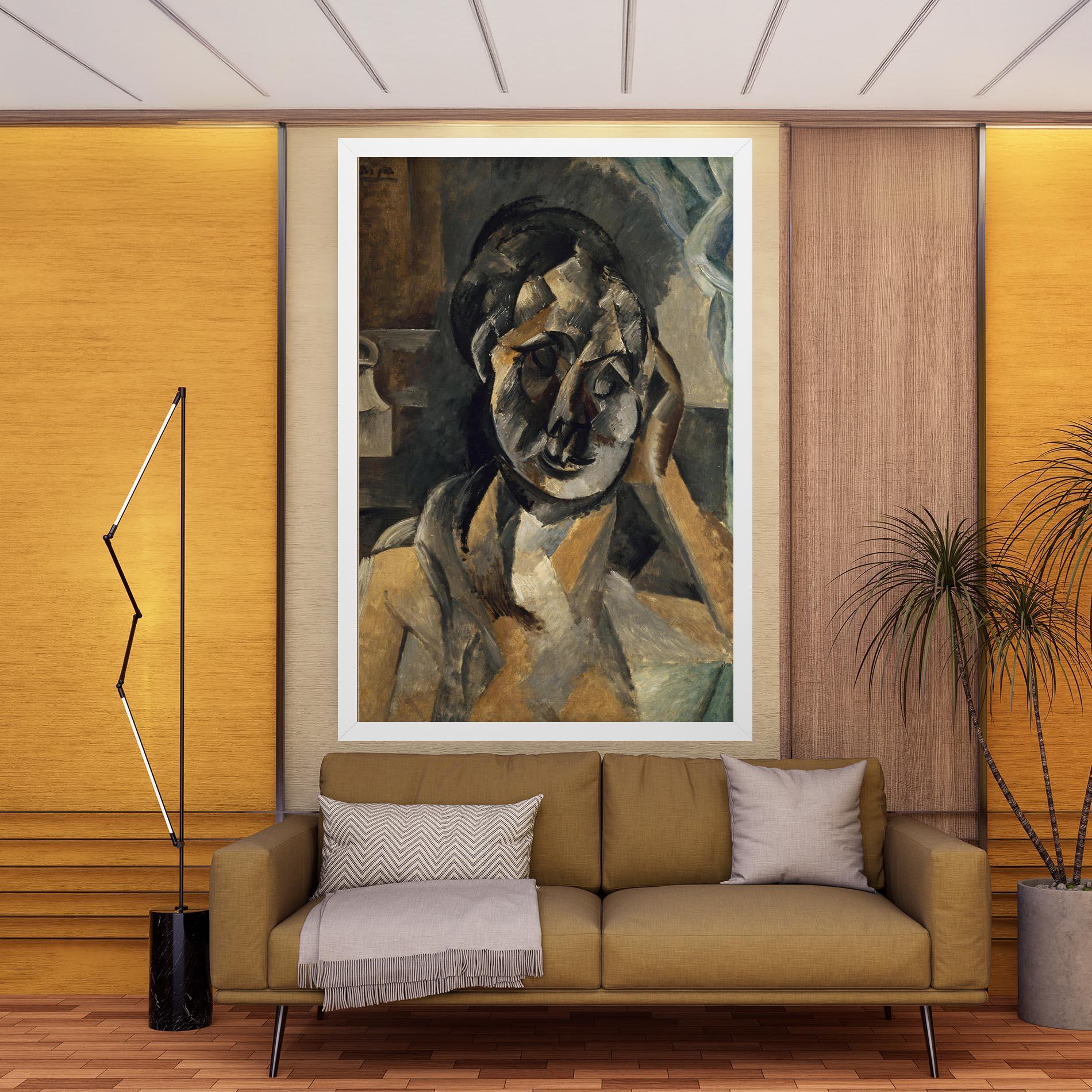 Leinwandbild Woman With Mustard mockup 9