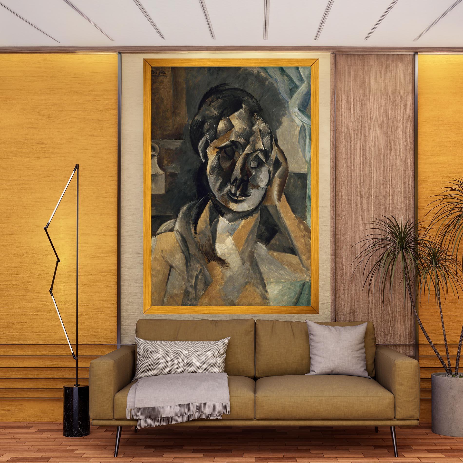 Leinwandbild Woman With Mustard mockup 9