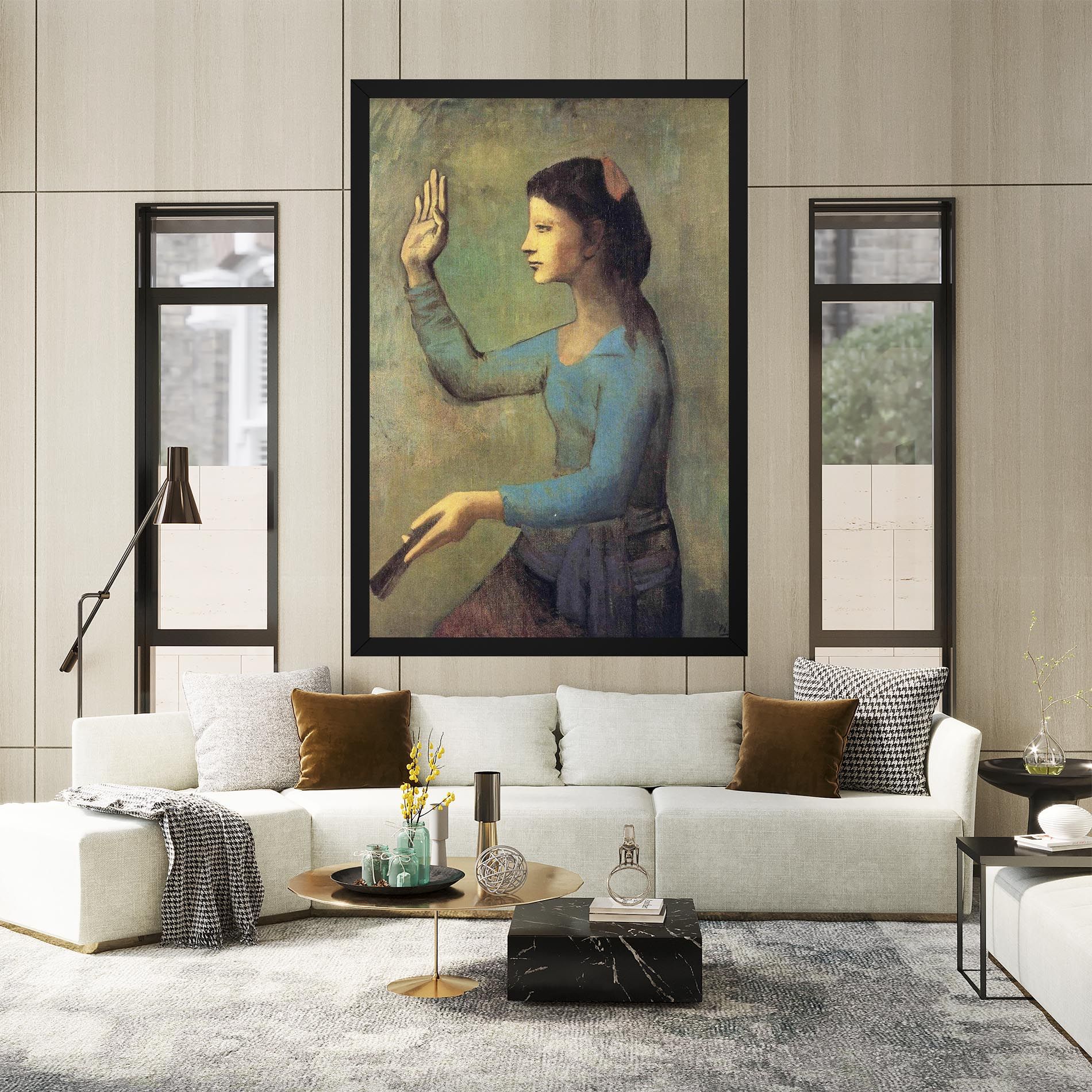 Lady With A Fan mockup 2