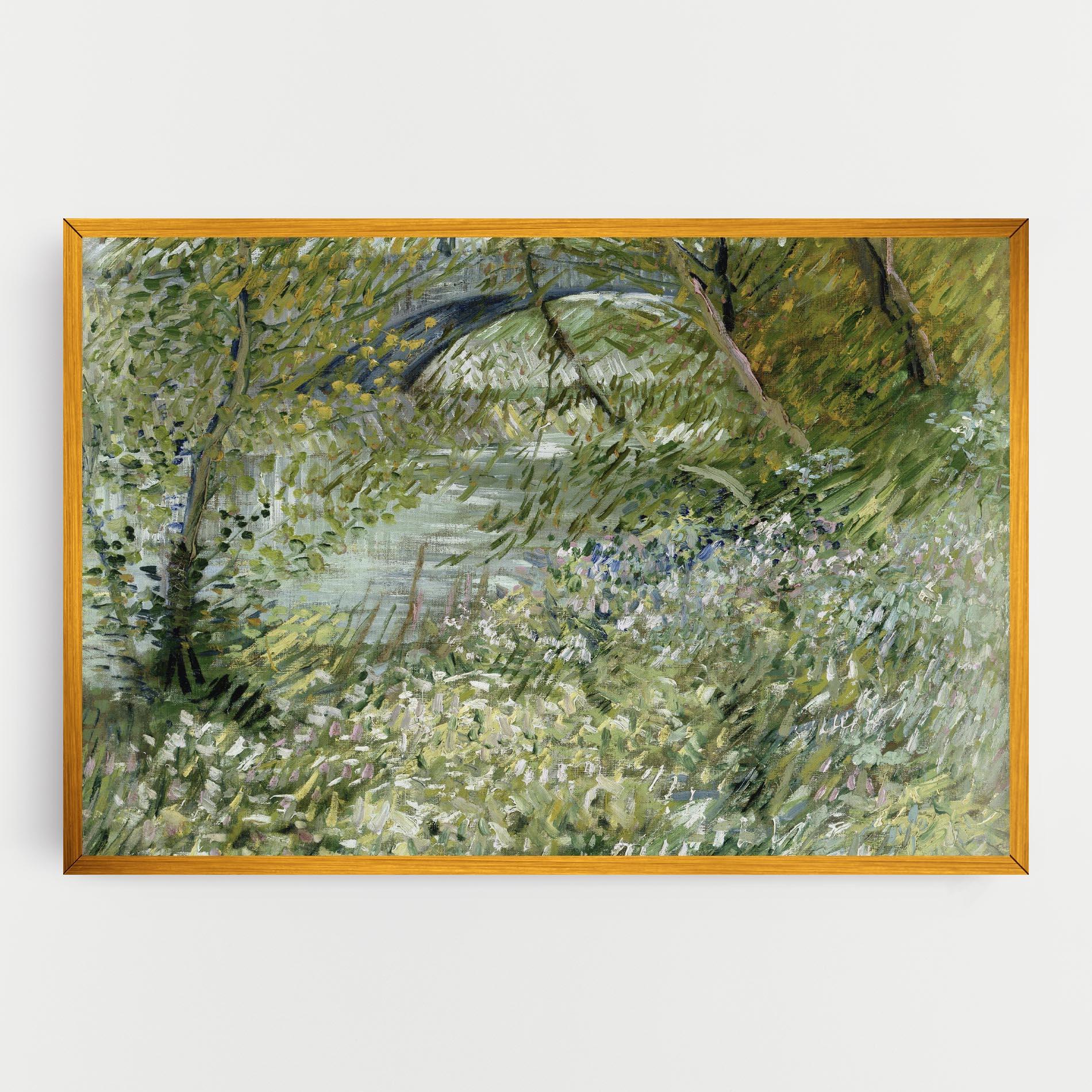 Leinwandbild River Bank Springtime mockup 0