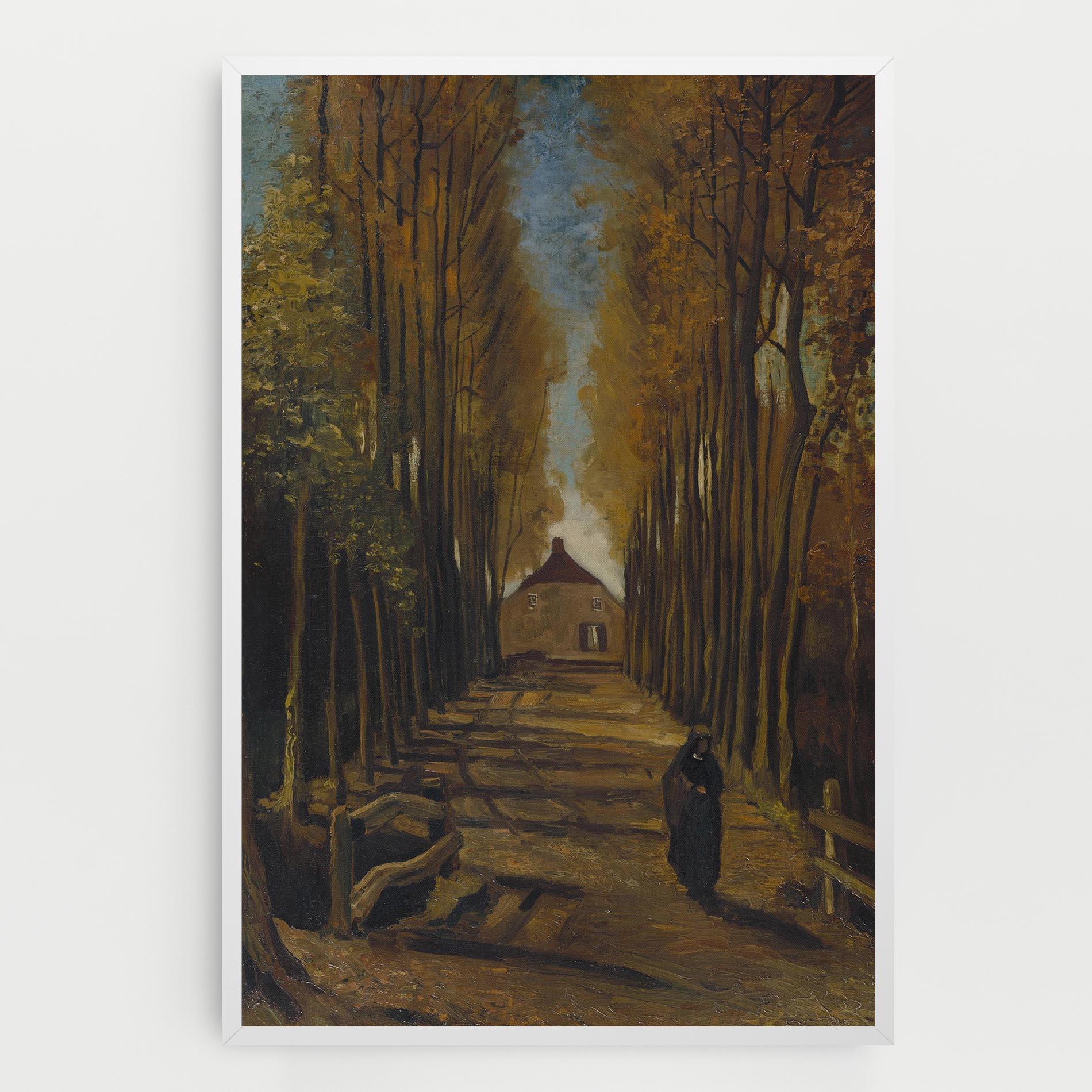 Leinwandbild Avenue Of Poplars Autumn mockup 0