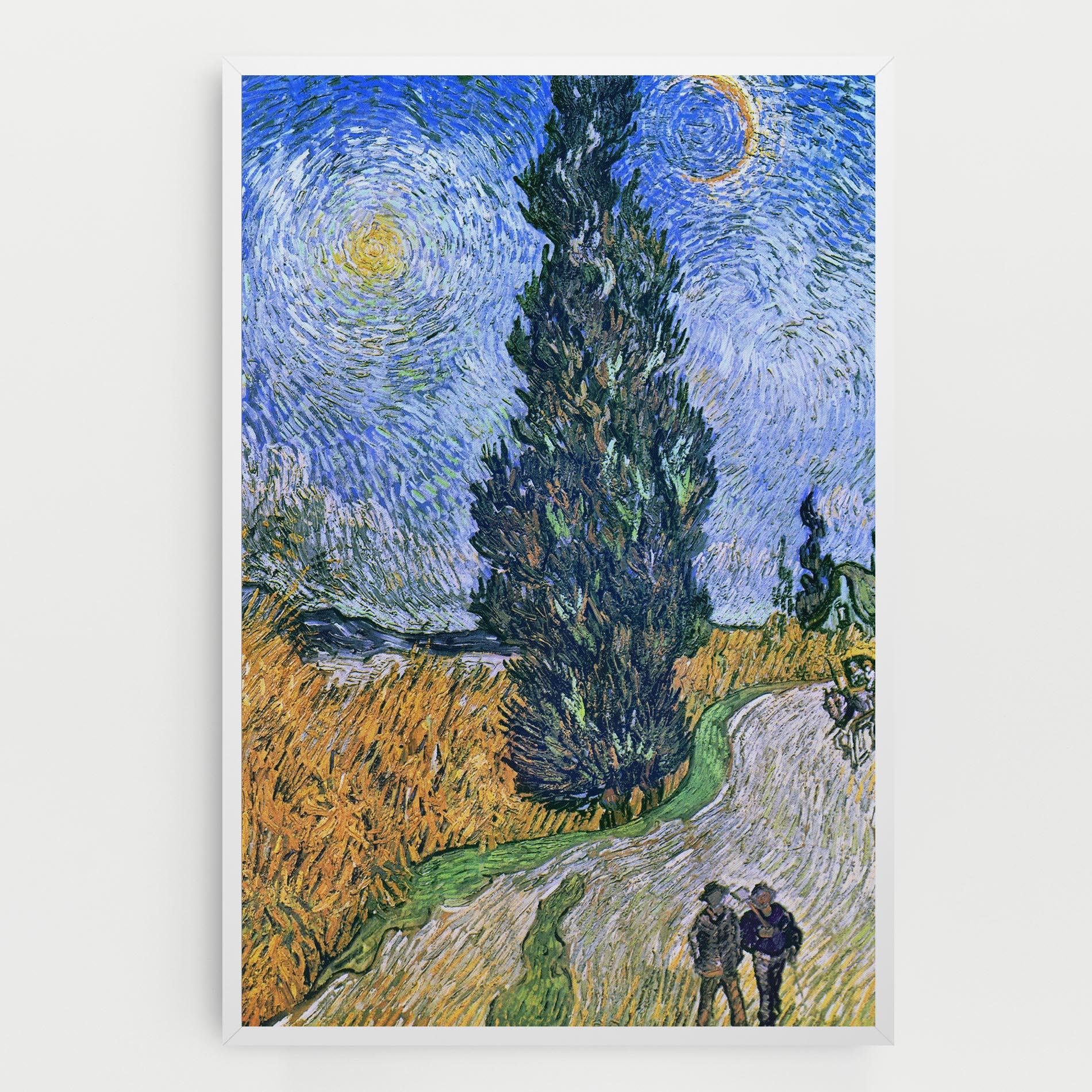 Leinwandbild Road With Cypress mockup 0