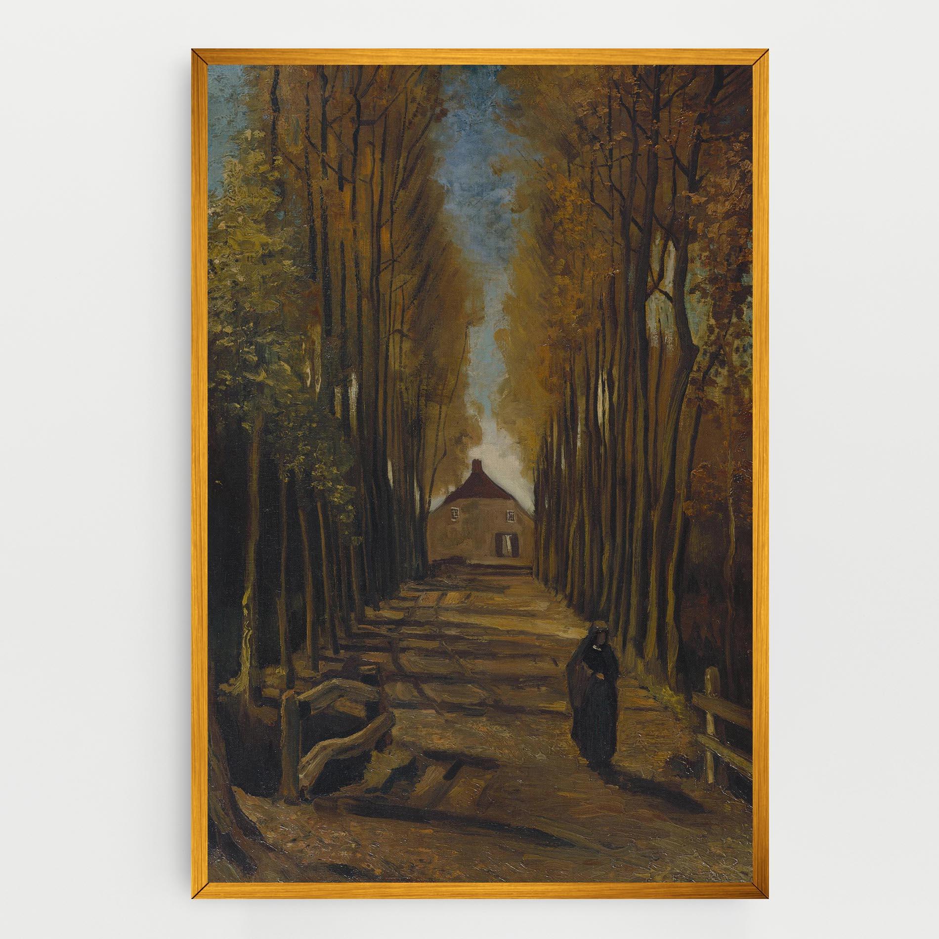 Leinwandbild Avenue Of Poplars Autumn mockup 0