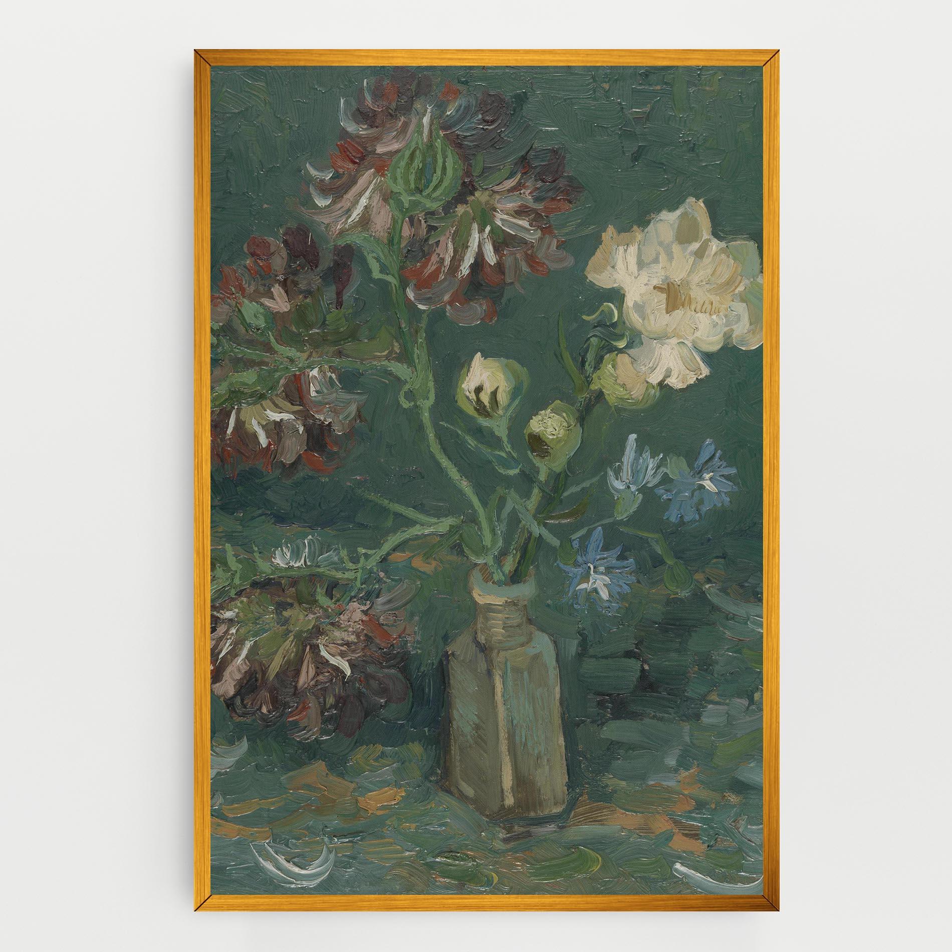 Leinwandbild Flesje Met Pioenrozen mockup 0