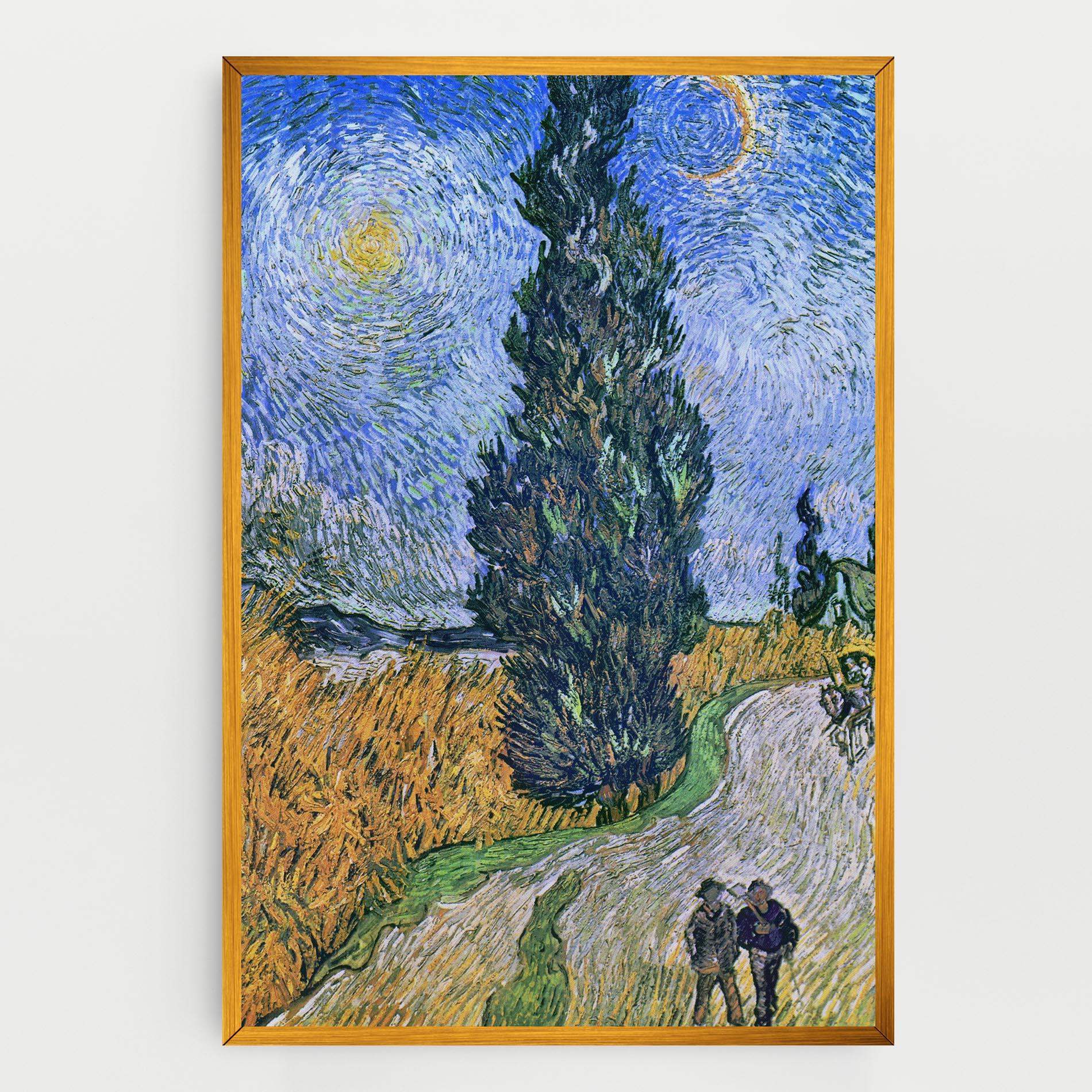 Leinwandbild Road With Cypress mockup 0