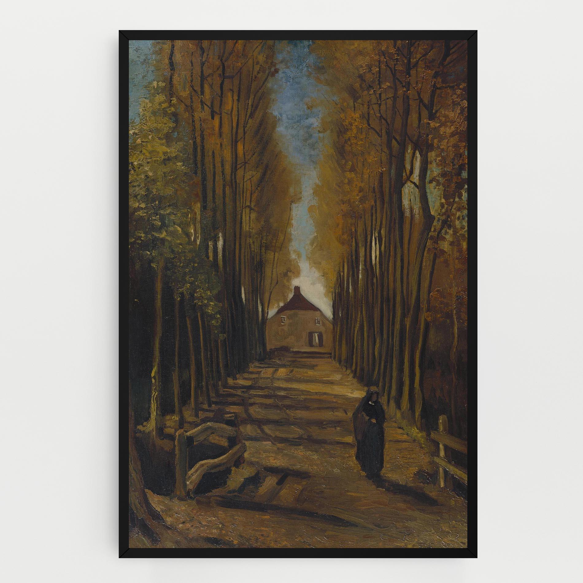 Leinwandbild Avenue Of Poplars Autumn mockup 0