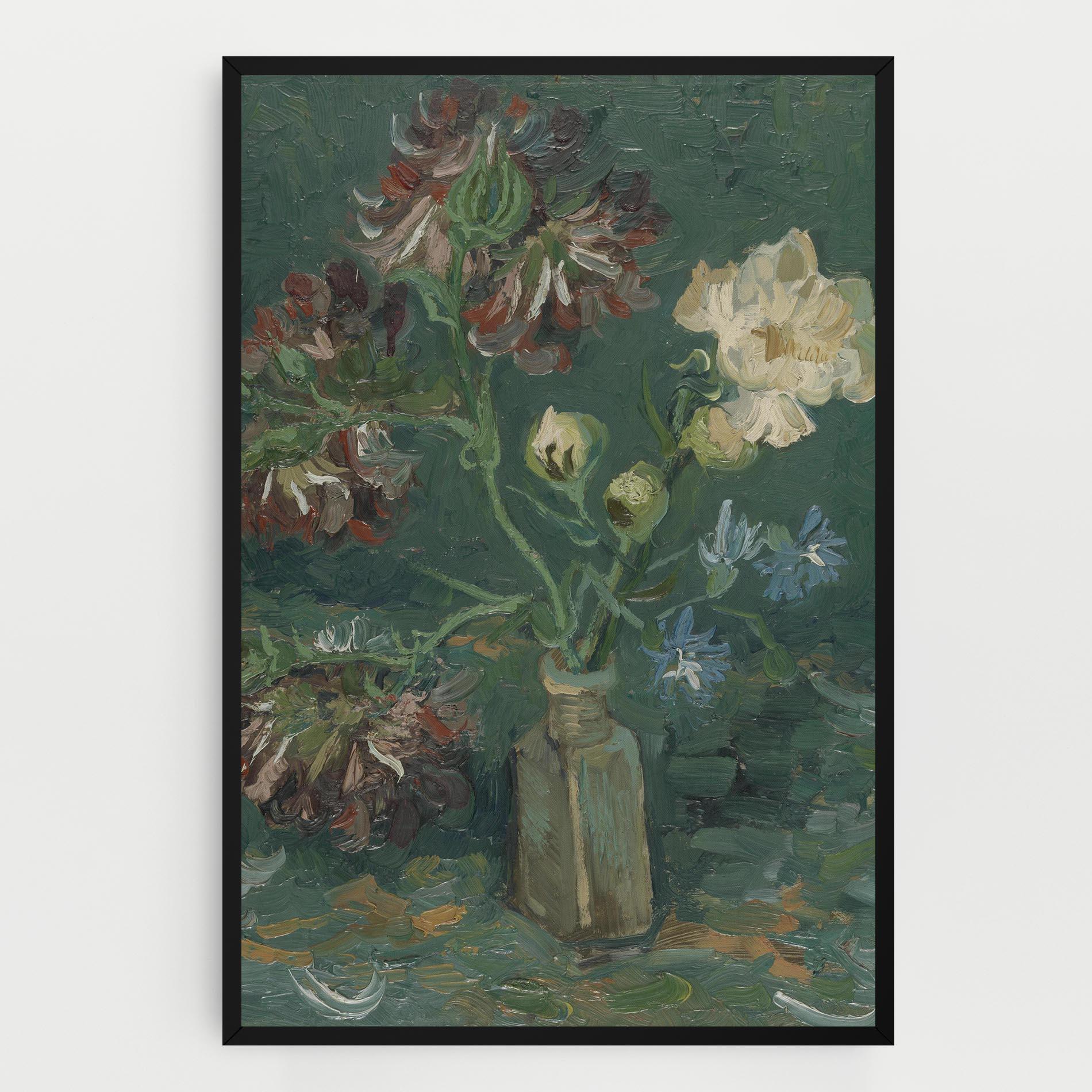 Leinwandbild Flesje Met Pioenrozen mockup 0