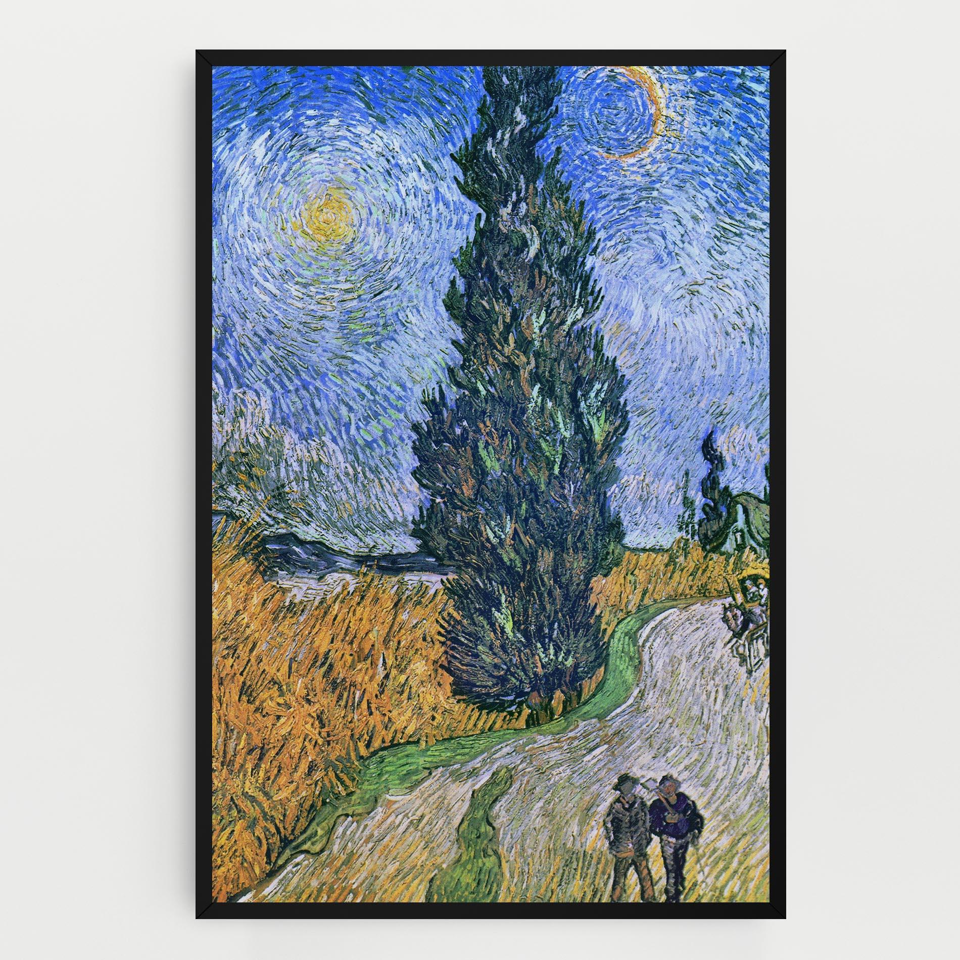 Leinwandbild Road With Cypress mockup 0