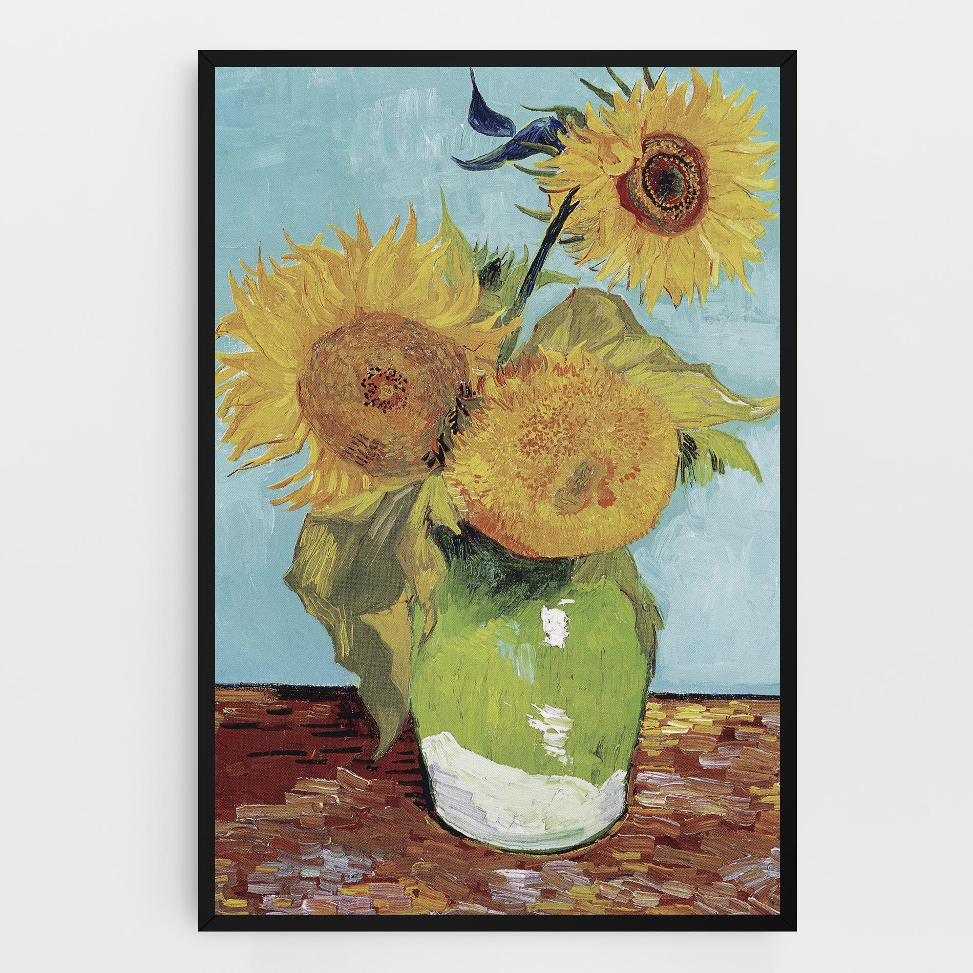 Leinwandbild Three Sunflowers mockup 0