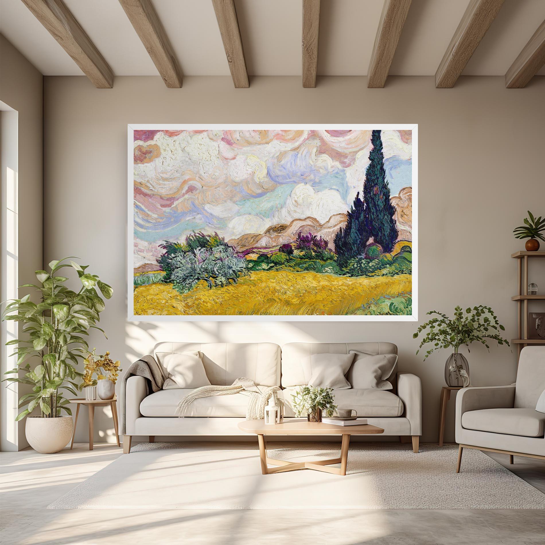 Leinwandbild Pastel Wheat Field mockup 6