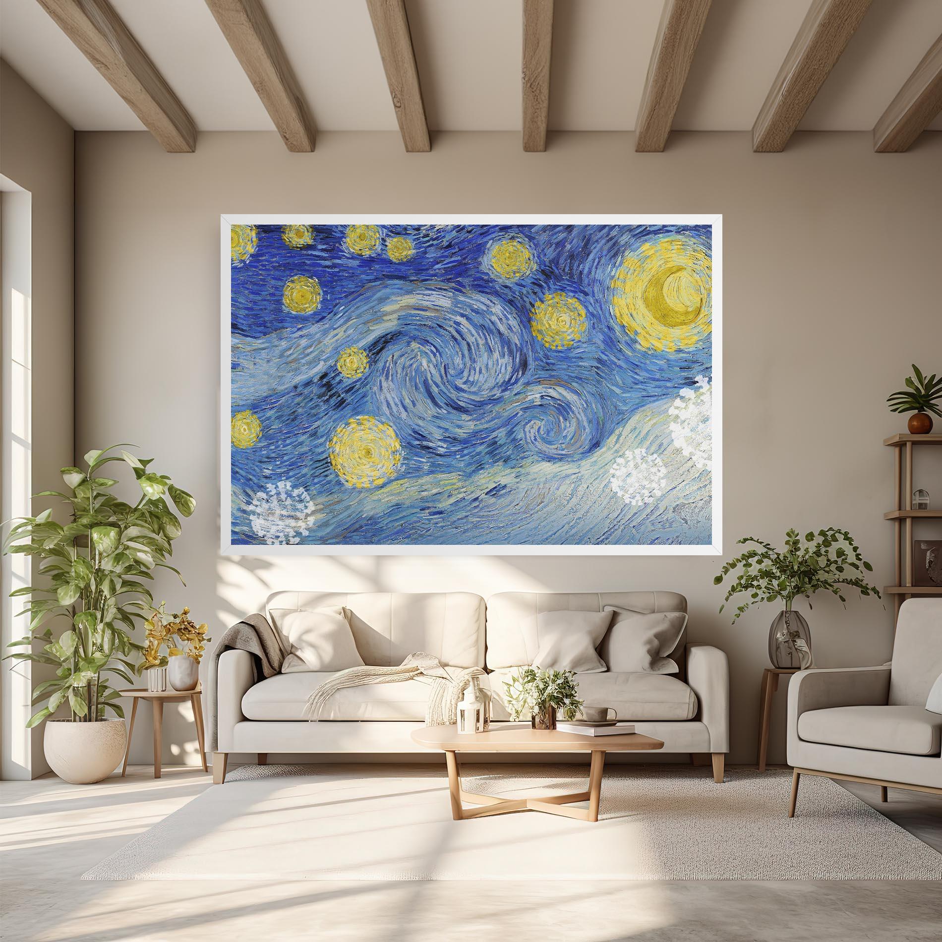 Leinwandbild Van Gogh Starry Night mockup 6