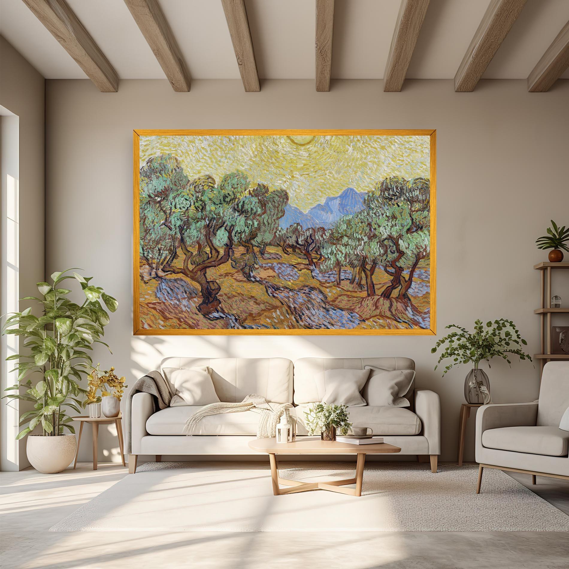 Leinwandbild Gogh Olive Trees mockup 6