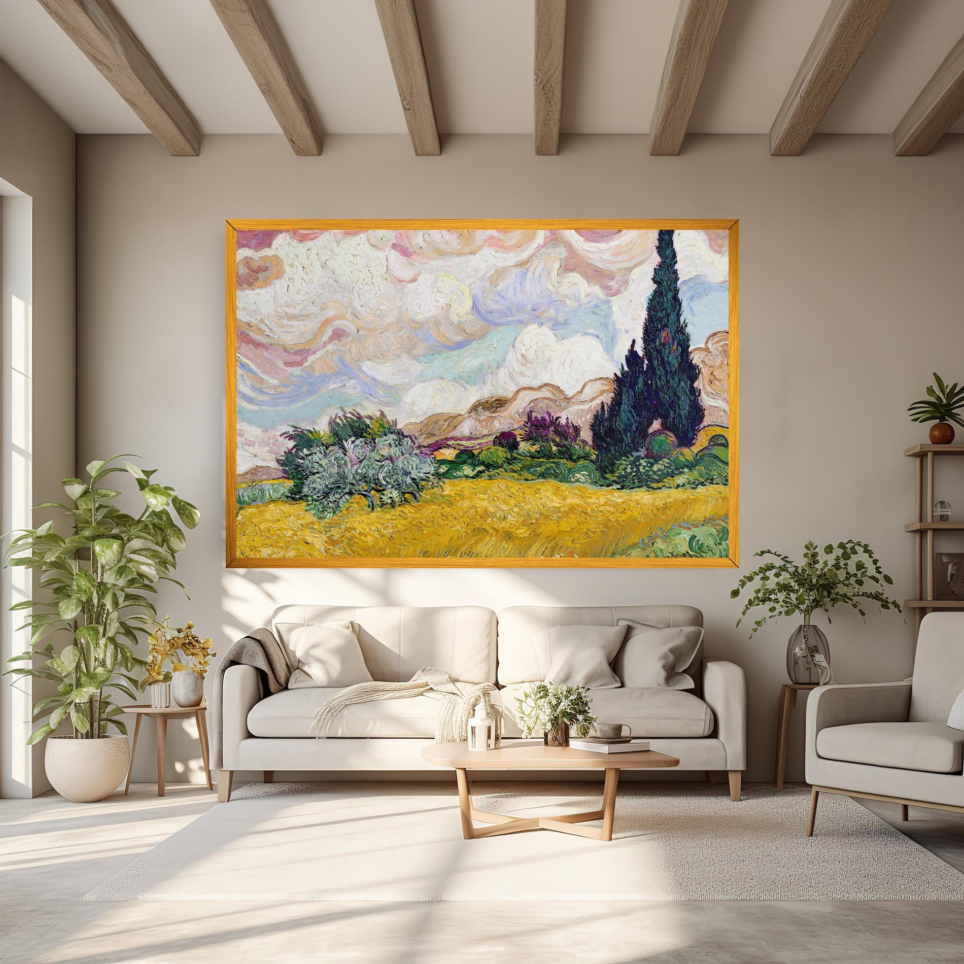 Leinwandbild Pastel Wheat Field mockup 6