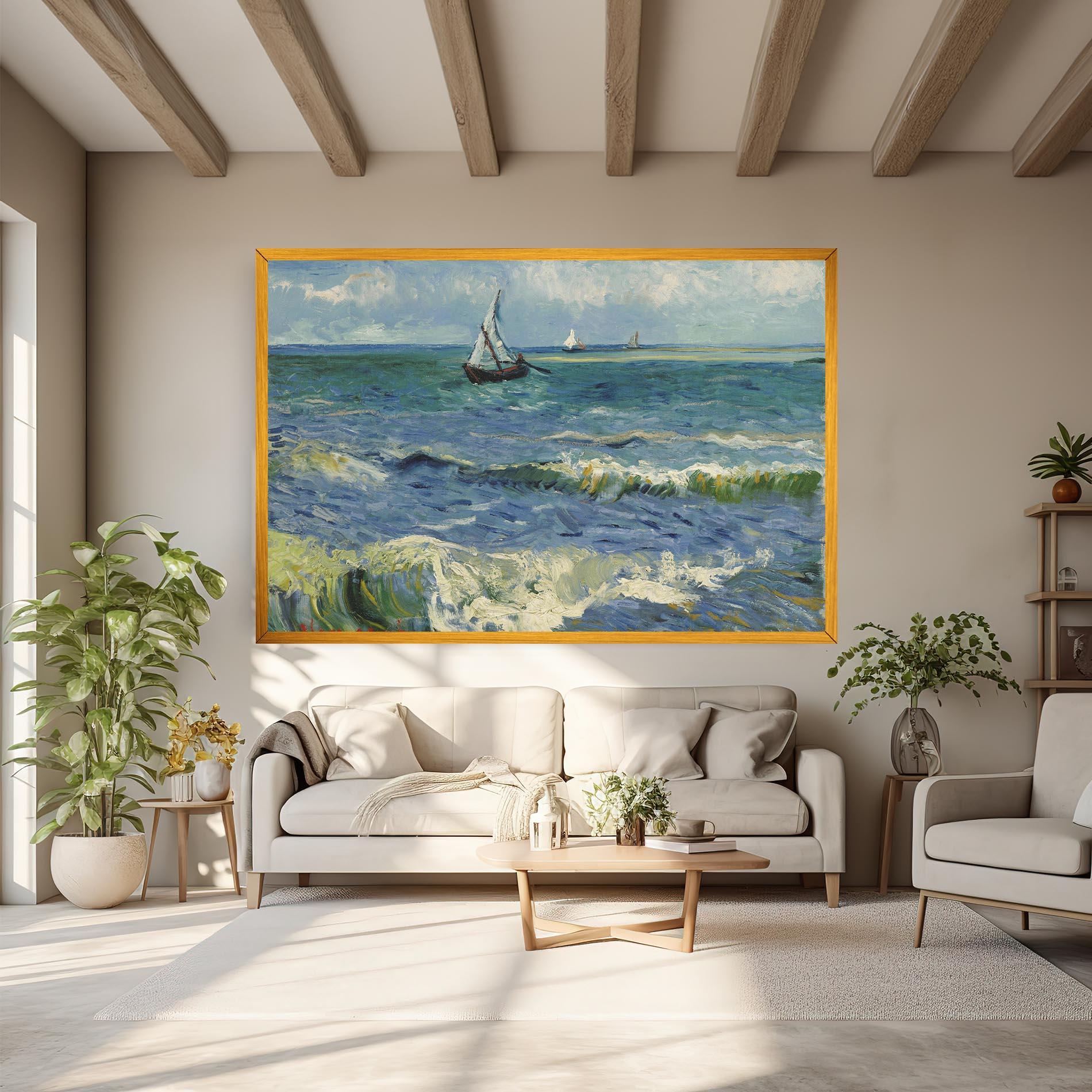 Leinwandbild Zeegezicht Saintes Maries mockup 6
