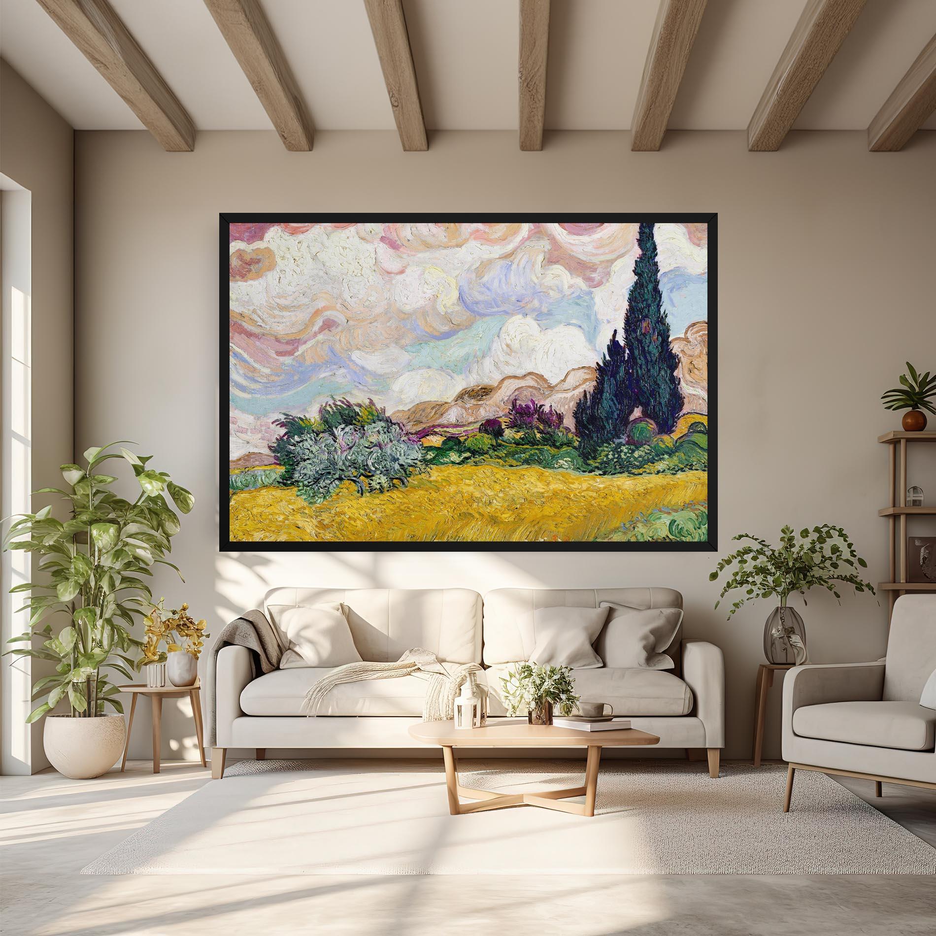 Leinwandbild Pastel Wheat Field mockup 6